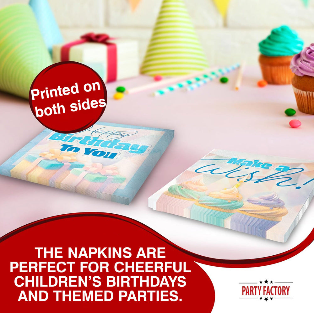 Napkins Happy Birthday pastel 3 ply 20 pack 3