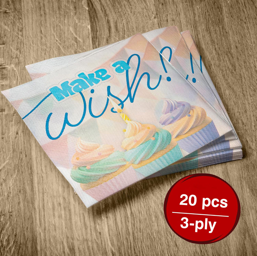 Napkins Happy Birthday pastel 3 ply 20 pack 4