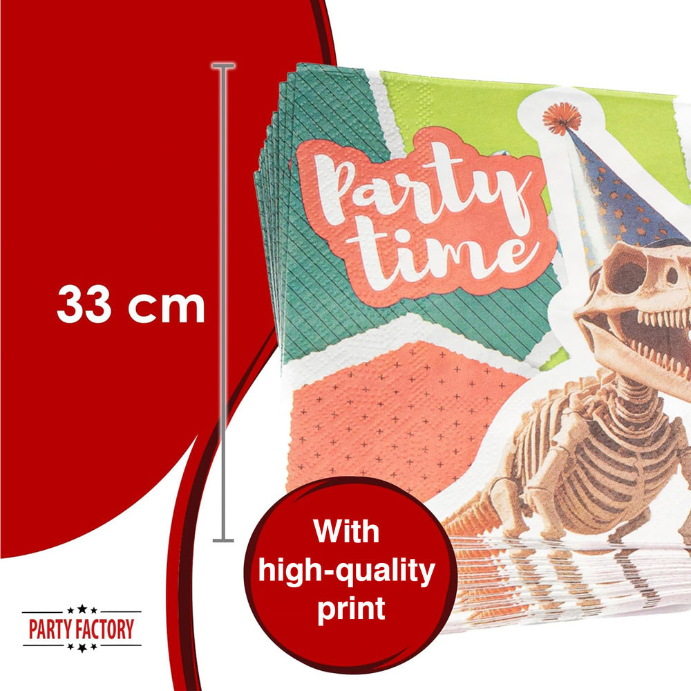 Dino skeleton napkins 3 ply multicolored 20 pack 2
