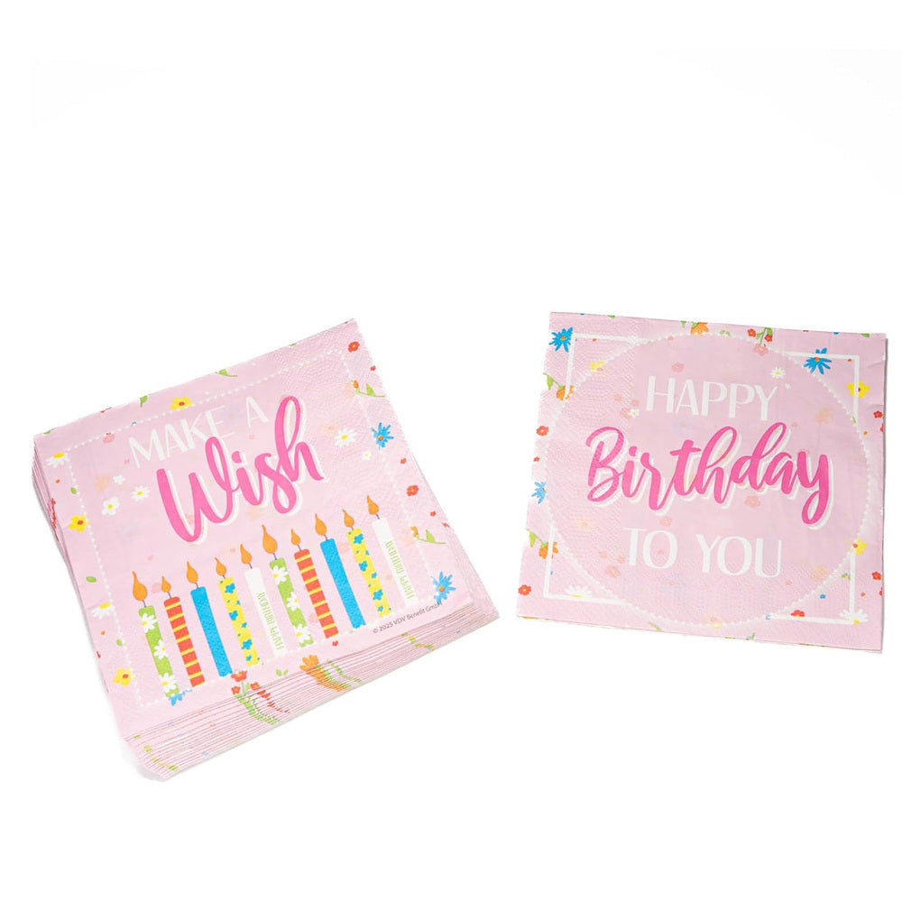 Paper napkins Happy Birthday pink 3 ply 20 pack