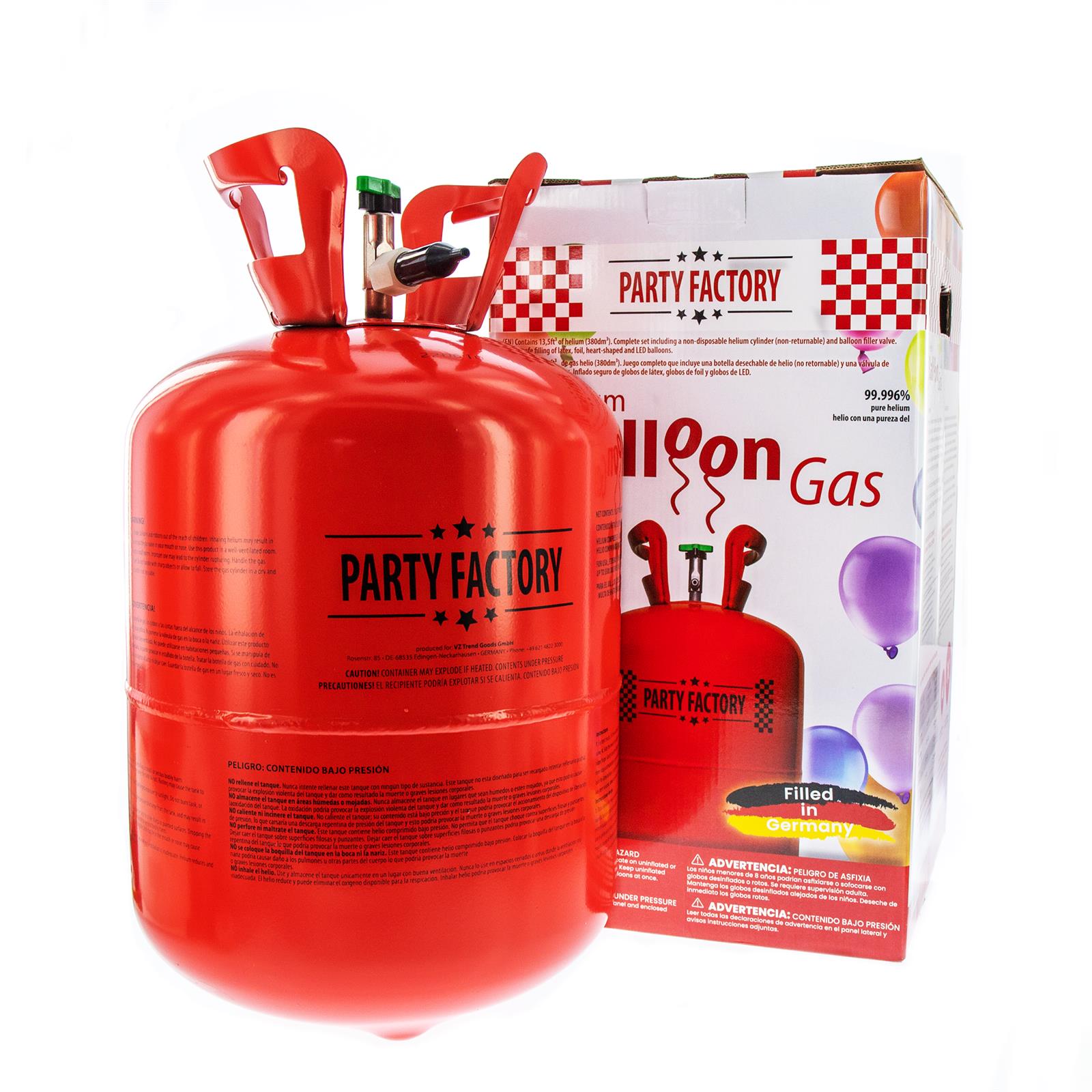 Helium tank for 50 latex balloons
