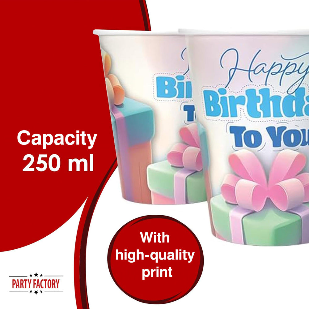 Cups Happy Birthday pastel 8 oz 8 pack 2