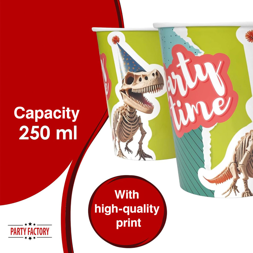 Dino skeleton cups 8 oz 8 pack multicolored 2