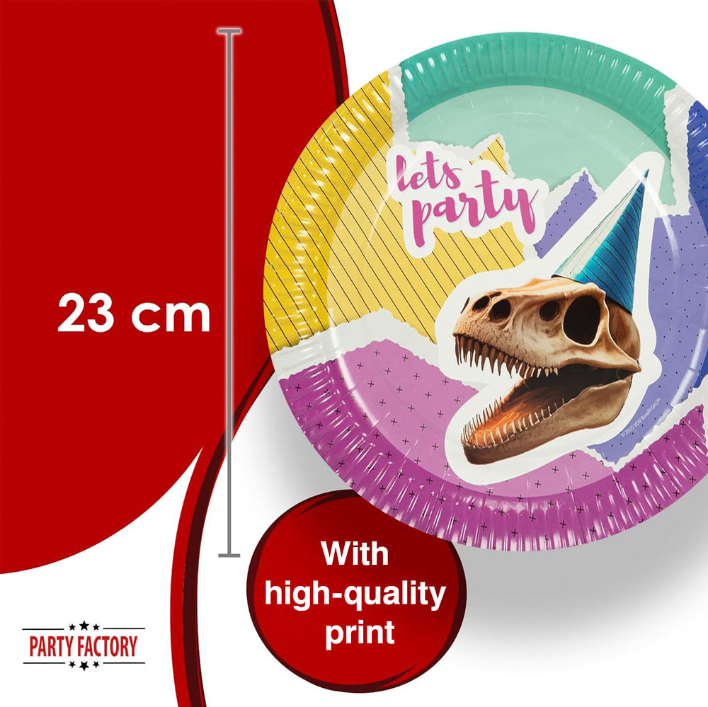 Dino skeleton plates 9 in. multicolored 8 pack 2