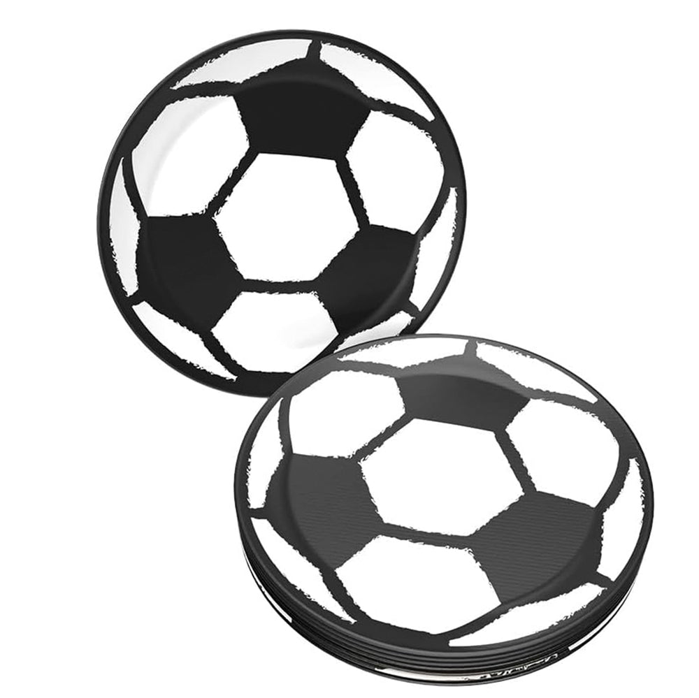 Soccer plates black white Goal 9 in. 8 pack
