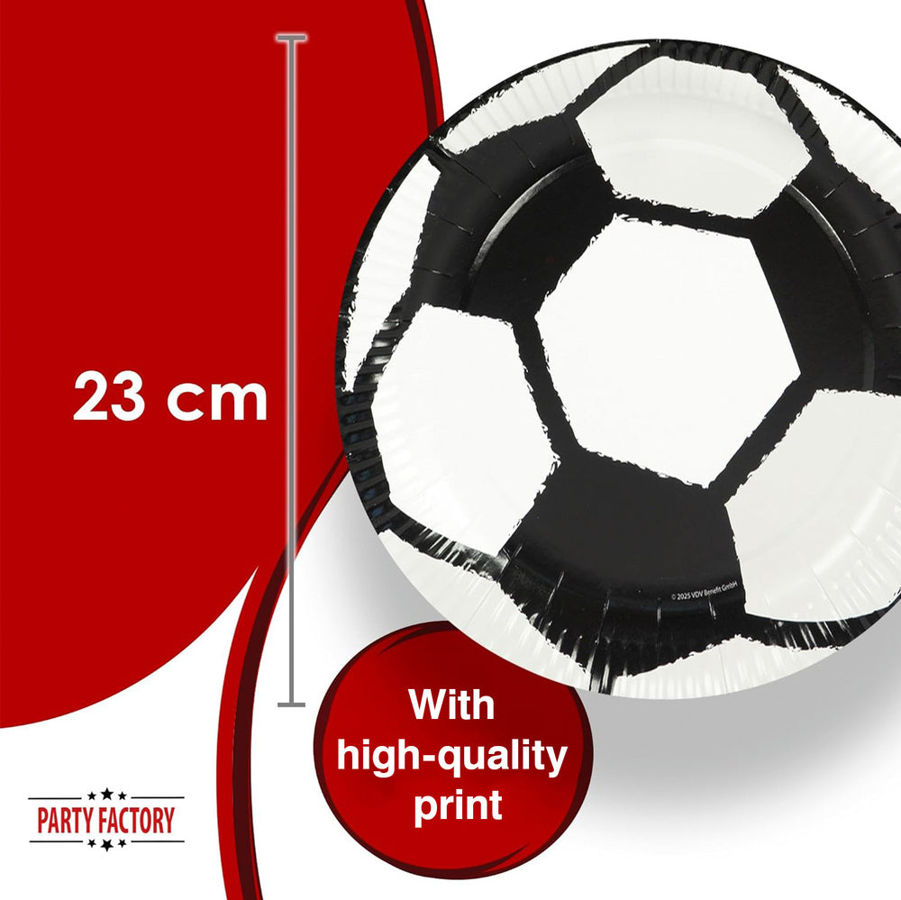 Soccer plates black white Goal 9 in. 8 pack 2
