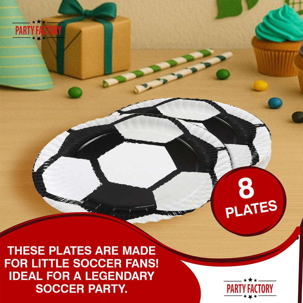 Soccer plates black white Goal 9 in. 8 pack 3