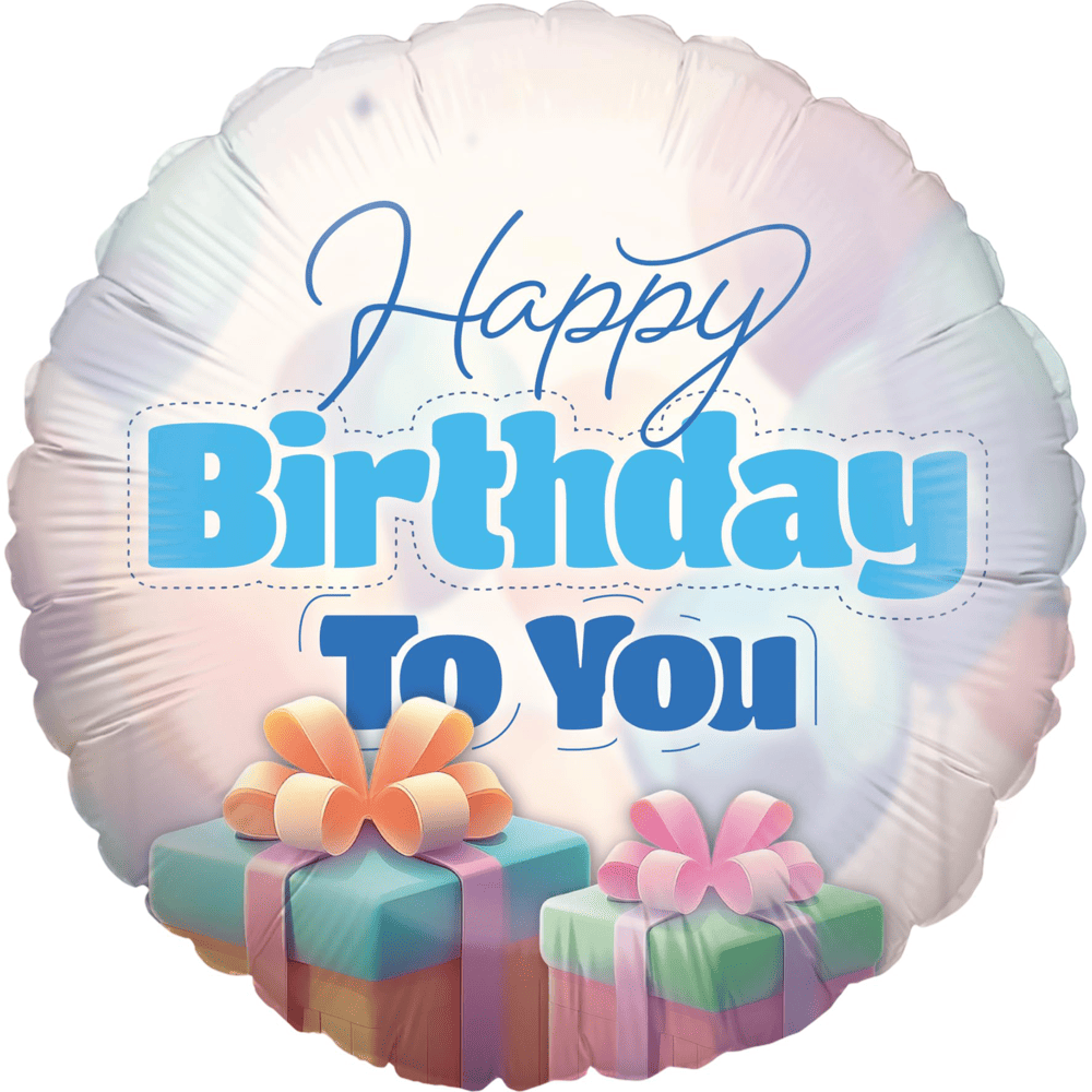 Foil balloon Happy Birthday party in pastel 17 in. round Happy Birthday to You