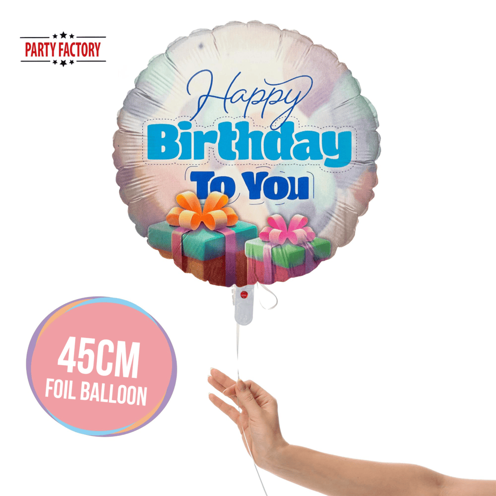 Foil balloon Happy Birthday party in pastel 17 in. round Happy Birthday to You 2