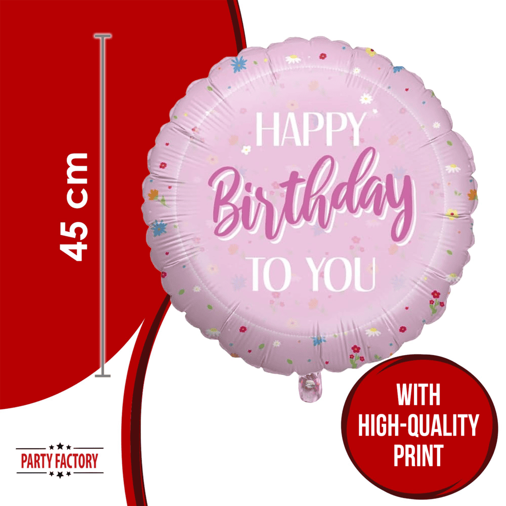 Foil balloon Happy Birthday to You pink 17 in. round design 4