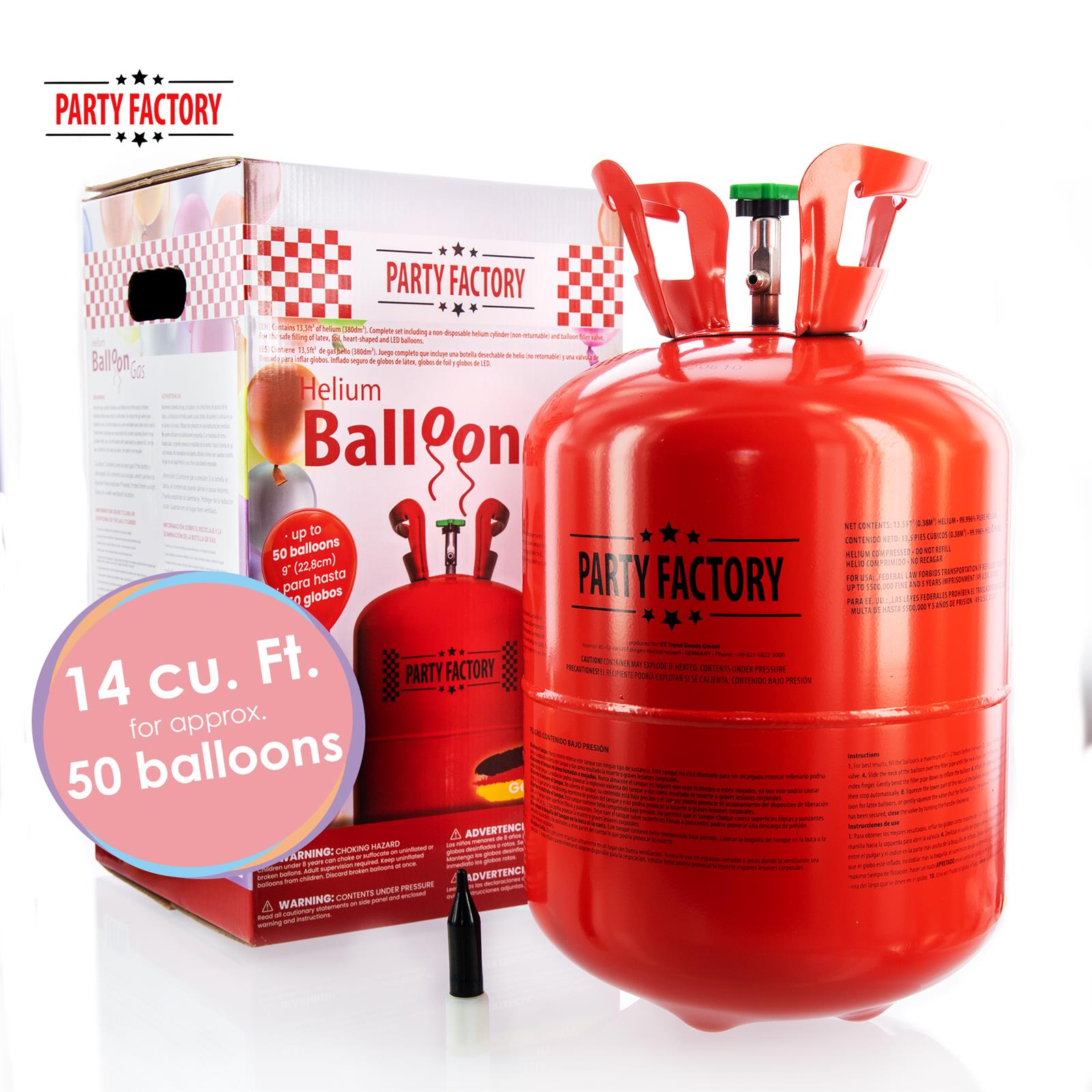 Helium tank for 50 latex balloons 2