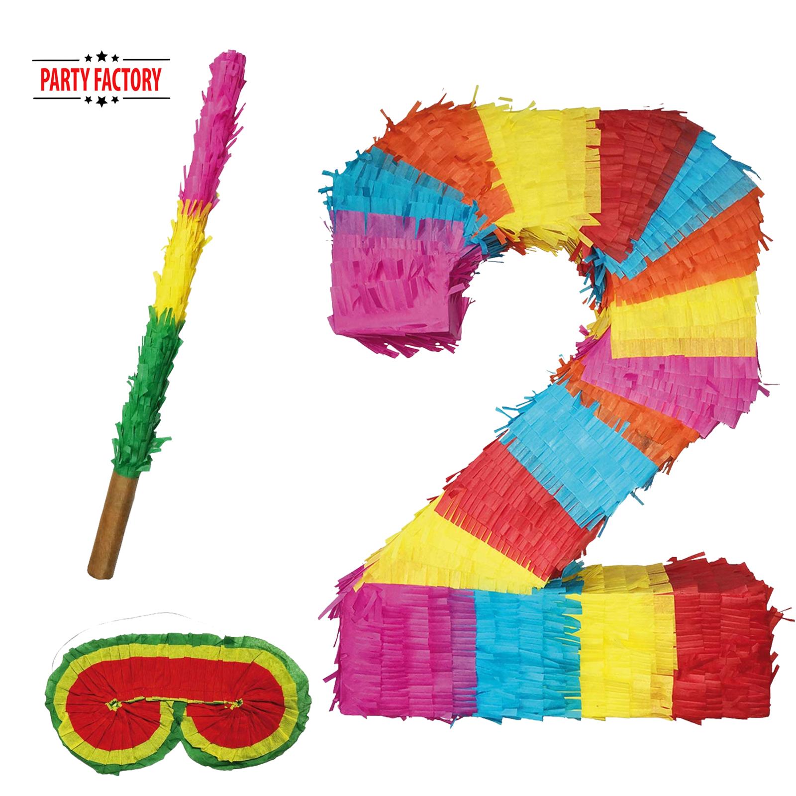 Pinata numbers set 0-9 + stick + eye mask children's birthday punch pinata 16.68 x 13.77 x 3.14 inches decoration birthday decoration (2) 2