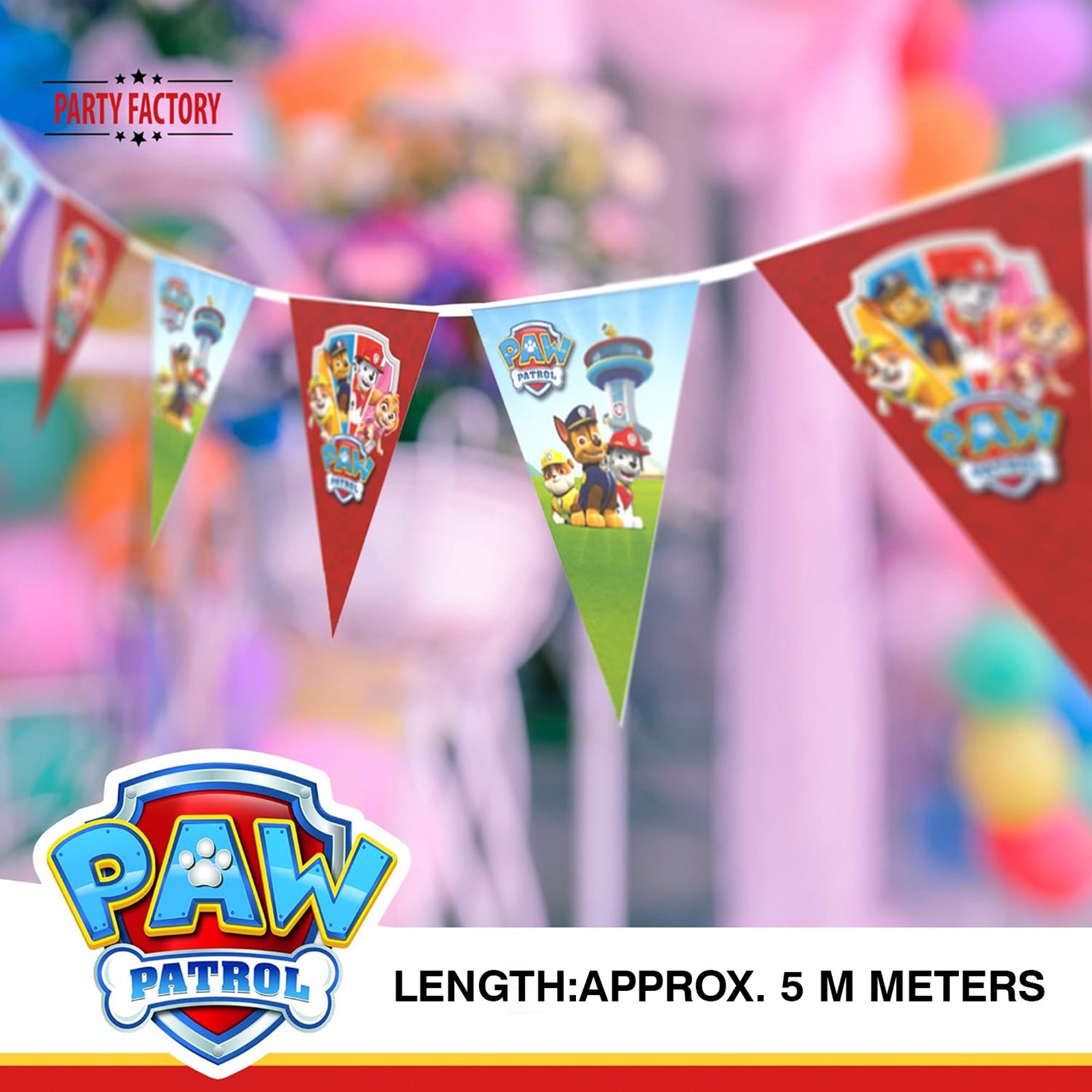 Paw Patrol pennant banner multicolored party garland 16 ft 2