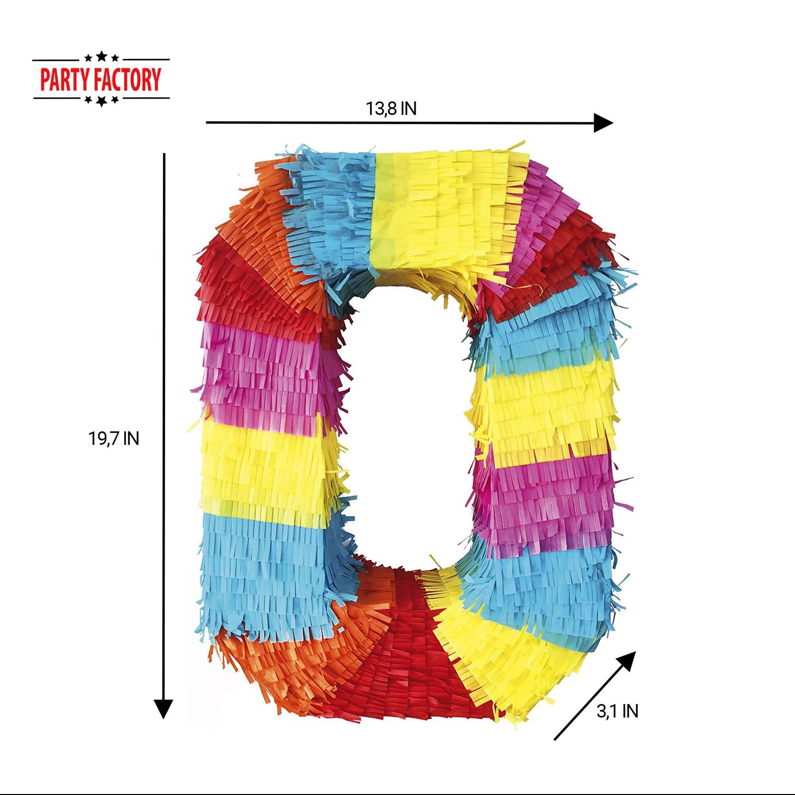Pinata Numbers set 0-9 + Stick + eye mask for kids 16.68 x 13.77 x 3.14 in. No. 0 4