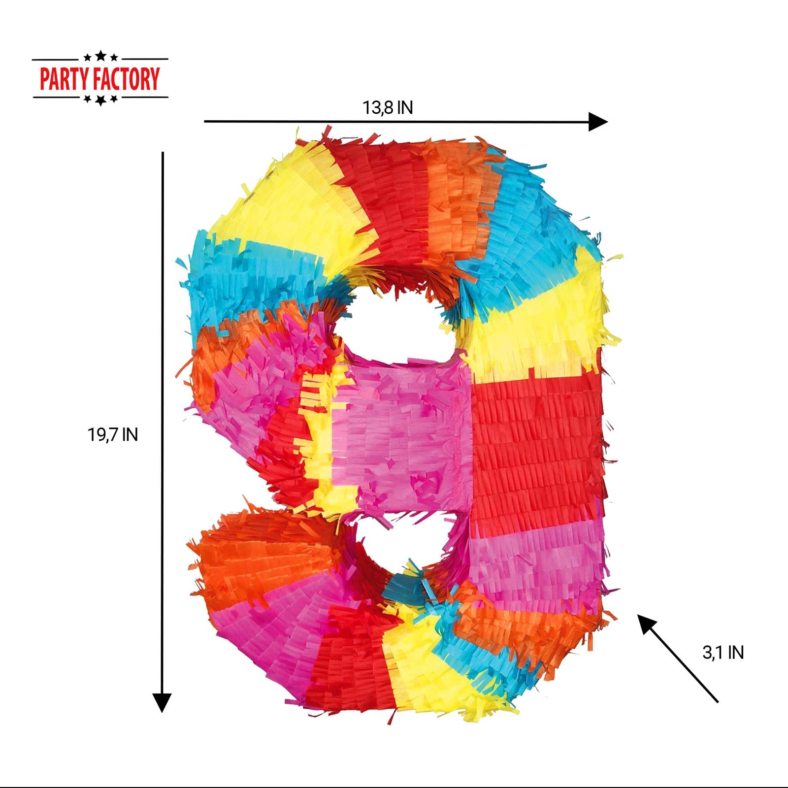 Pinata numbers set 0-9 + stick + eye mask children's birthday punch pinata 16.68 x 13.77 x 3.14 inches decoration birthday decoration (9) 4