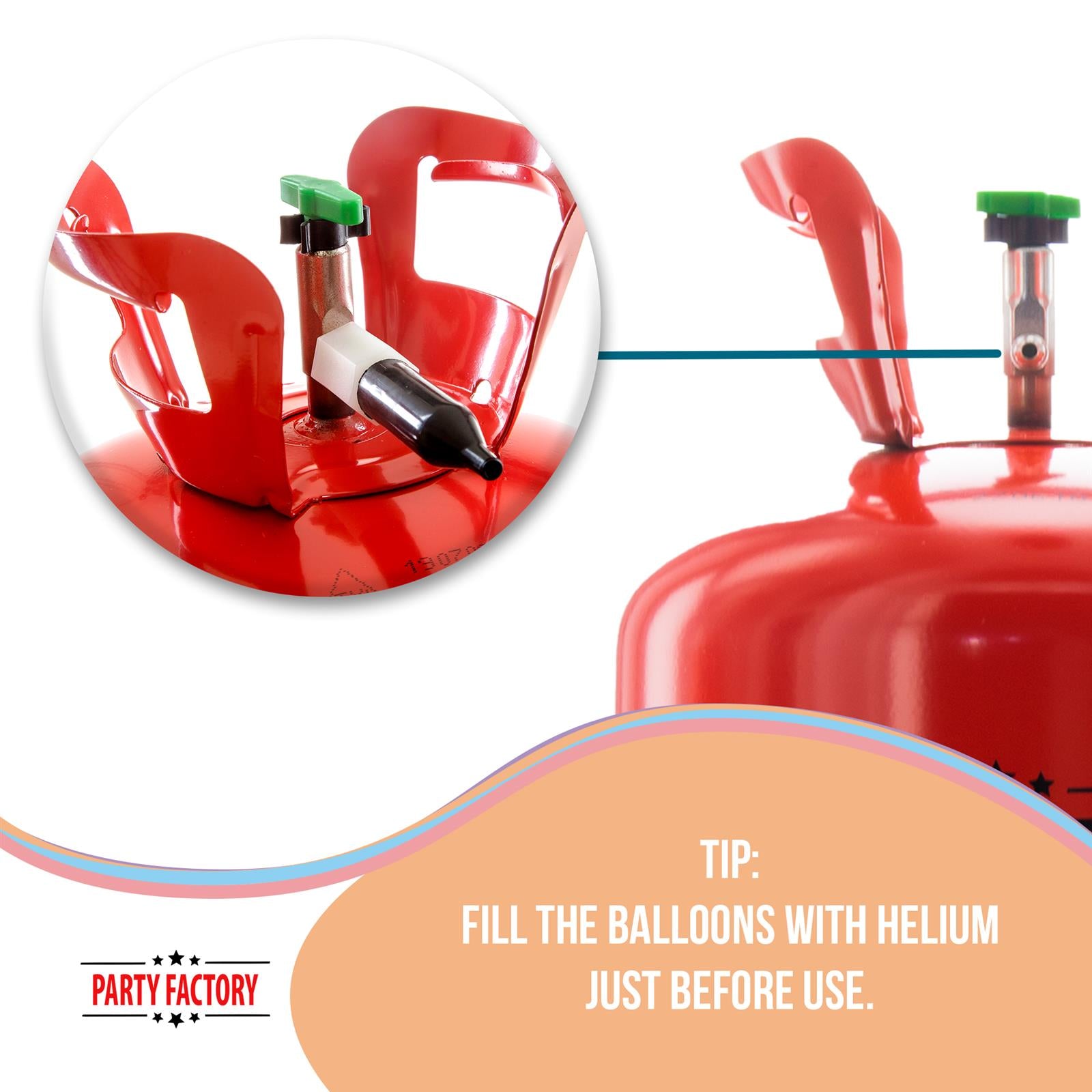 Helium tank for 50 latex balloons 5