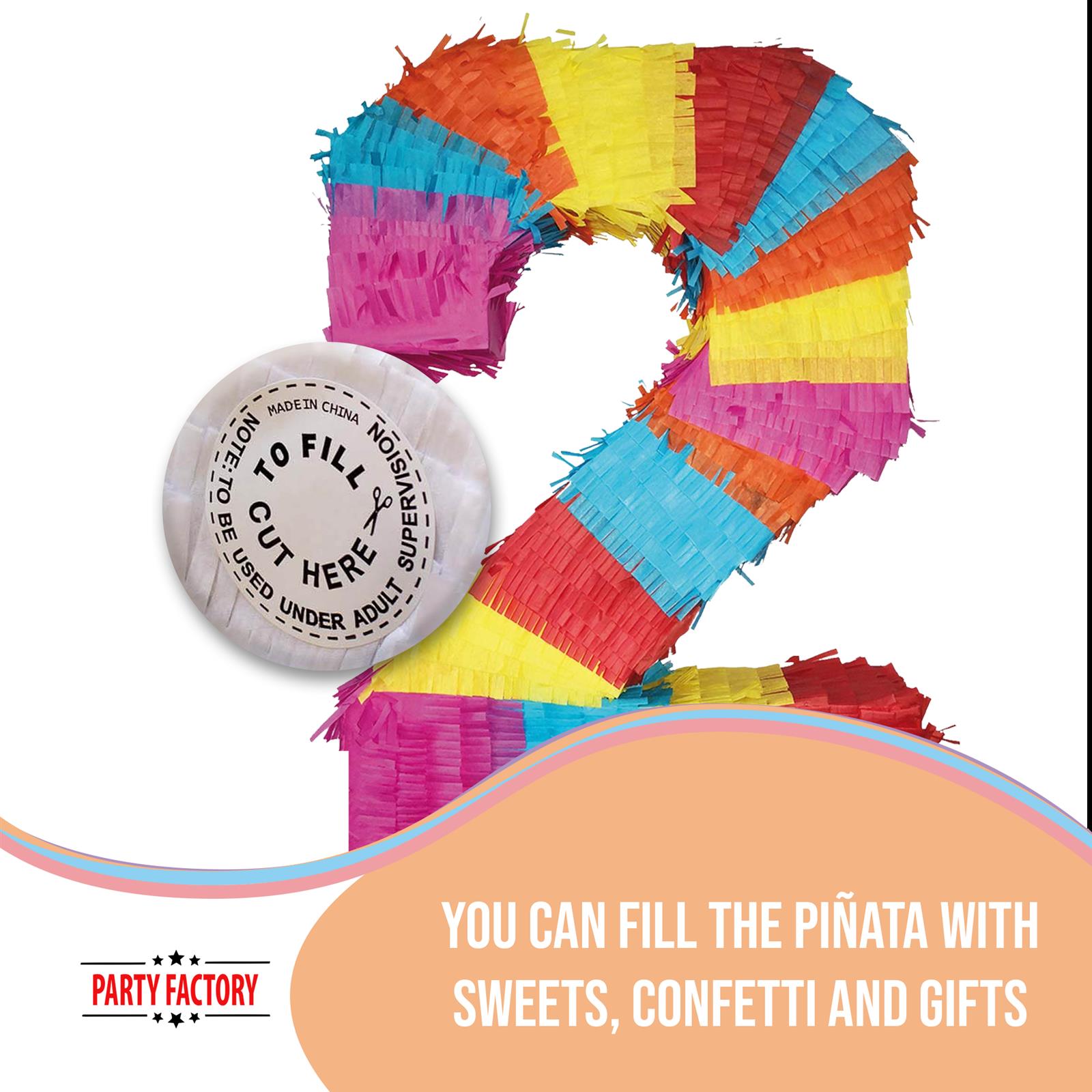 Pinata numbers set 0-9 + stick + eye mask children's birthday punch pinata 16.68 x 13.77 x 3.14 inches decoration birthday decoration (2) 6