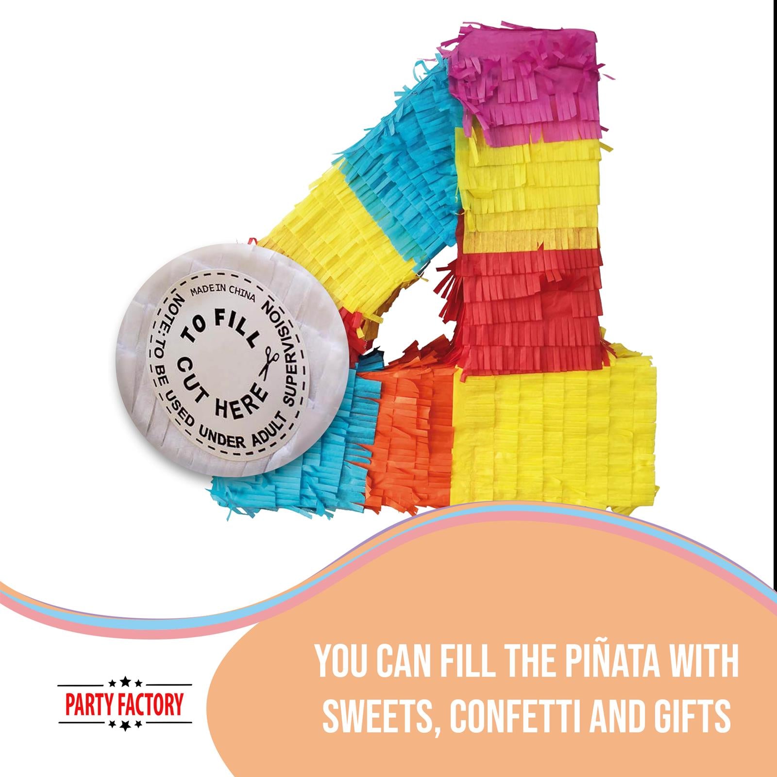 Pinata numbers set 0-9 + stick + eye mask children's birthday punch pinata 16.68 x 13.77 x 3.14 inches decoration birthday decoration (4) 6
