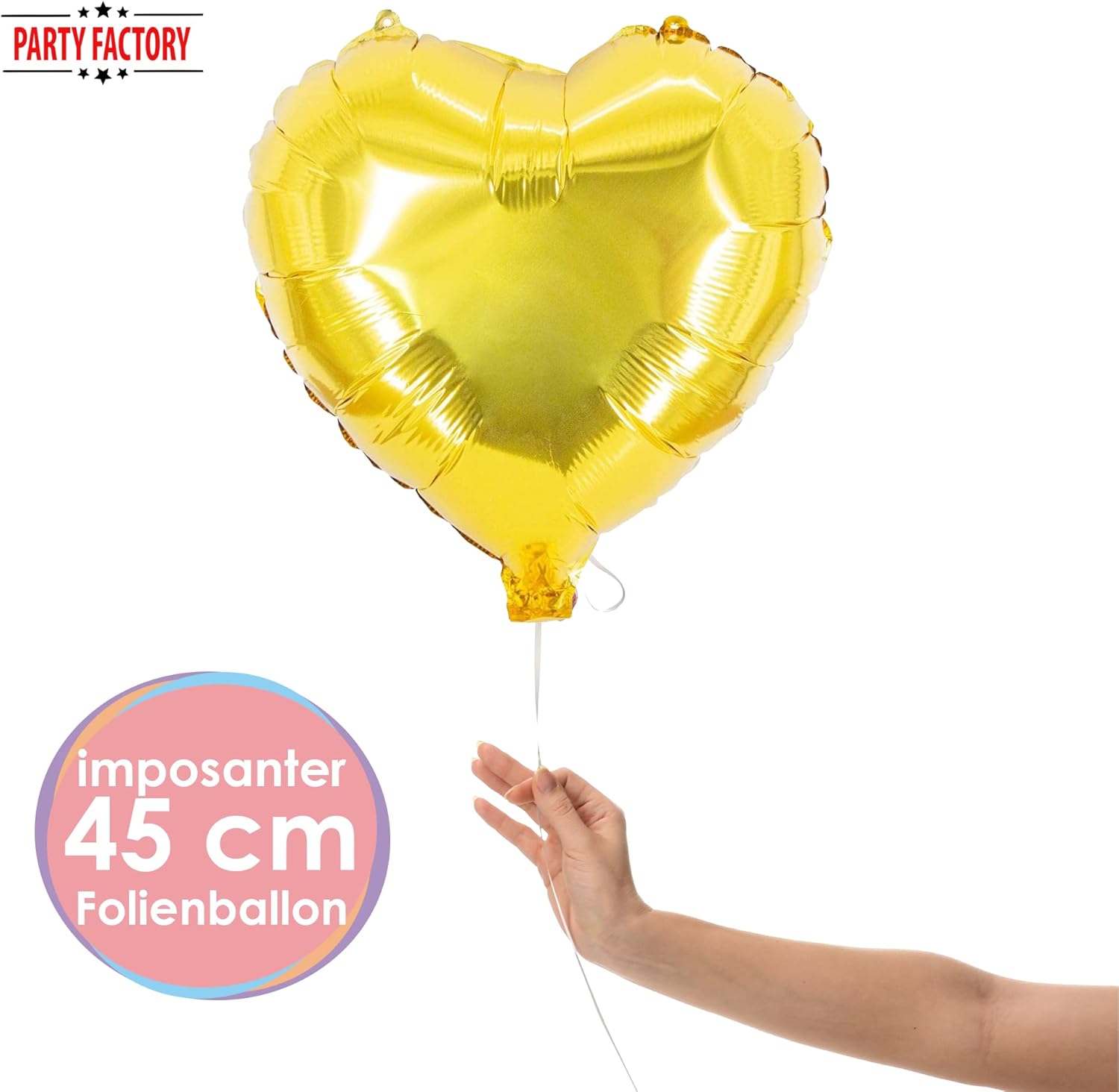 Foil balloon heart gold 17.7 in 3