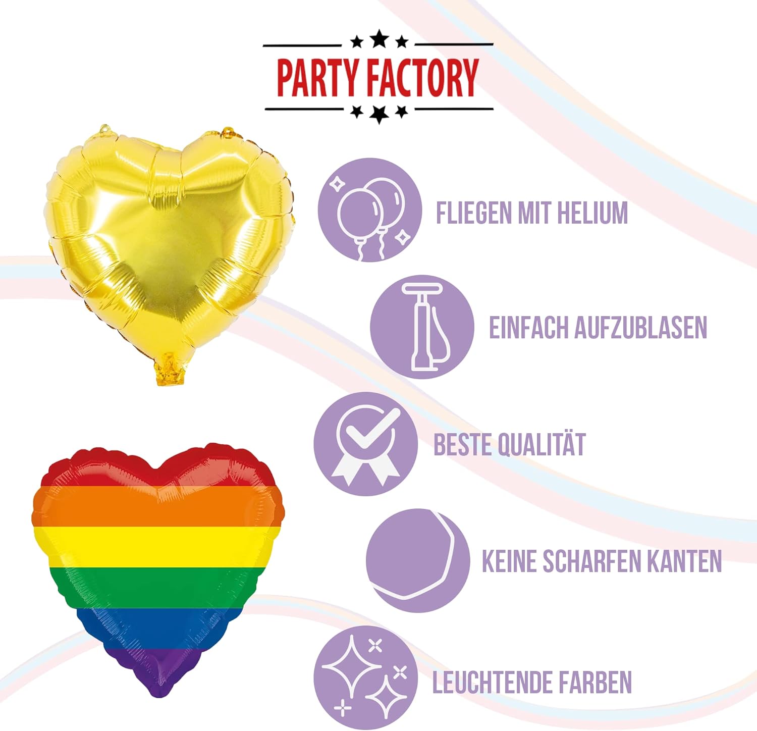 Foil balloon heart gold 17.7 in 5