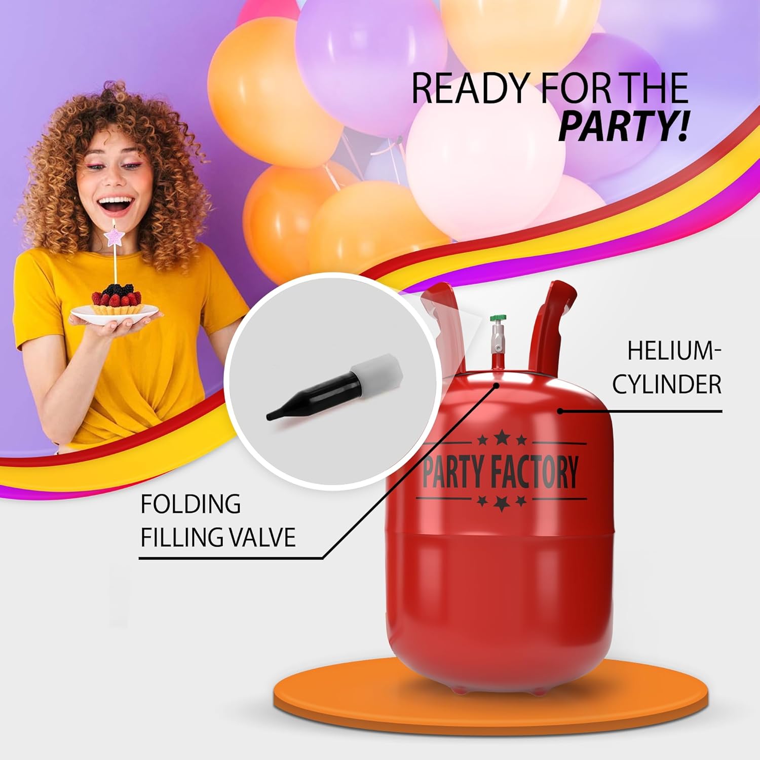 Helium tank for 20 balloons helium cylinder 5 cu. ft. gas