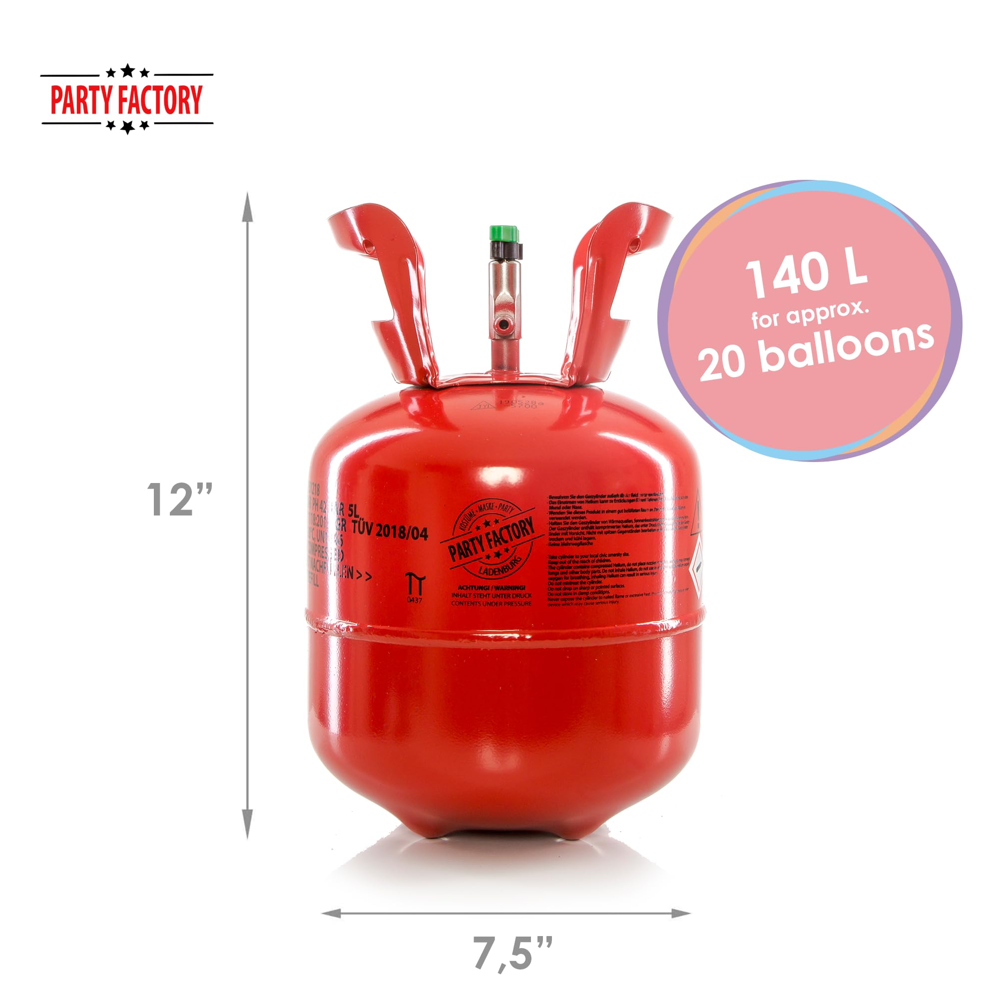 Helium tank for 20 balloons incl 20 latex balloons 3