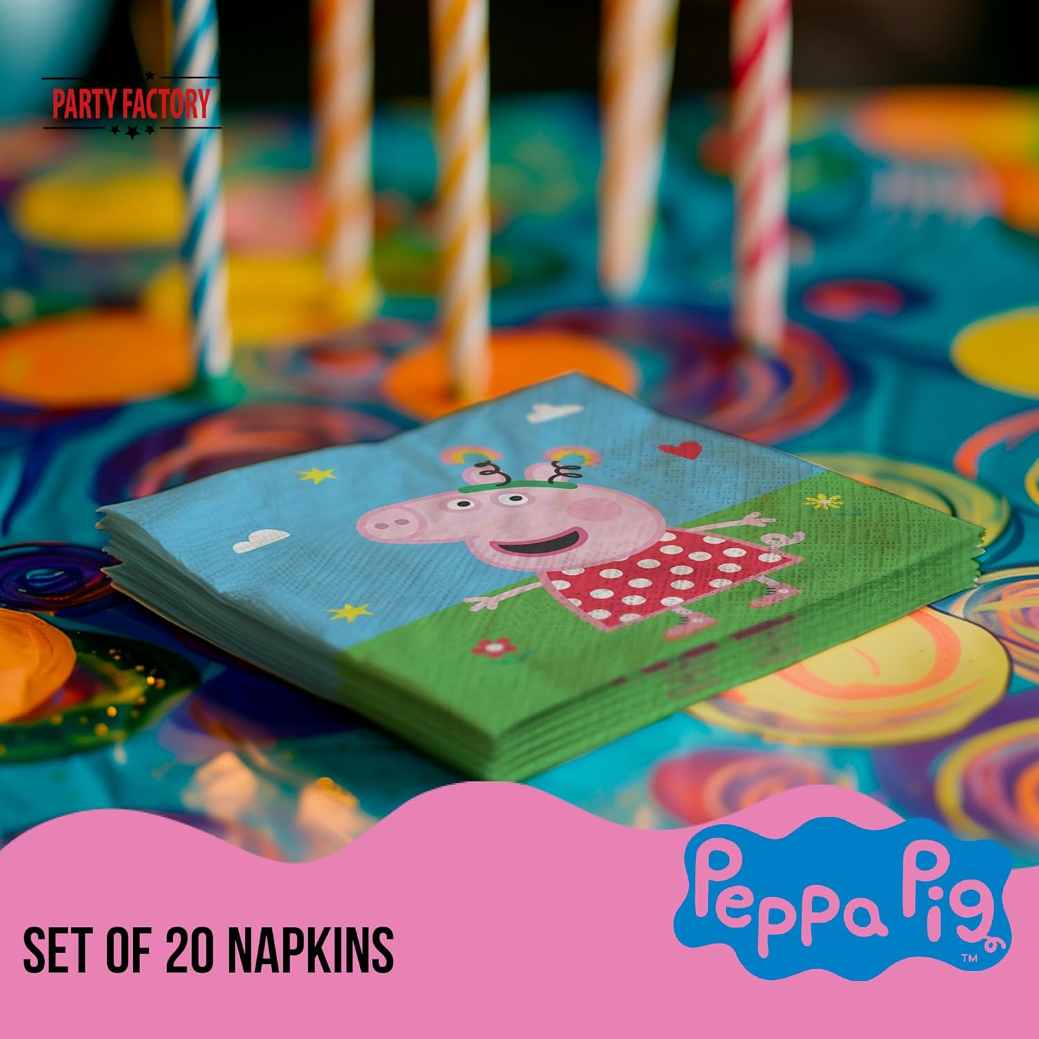 Peppa Pigg paper napkins multicolored 20 pcs 12.9x12.9 in 3 ply 2