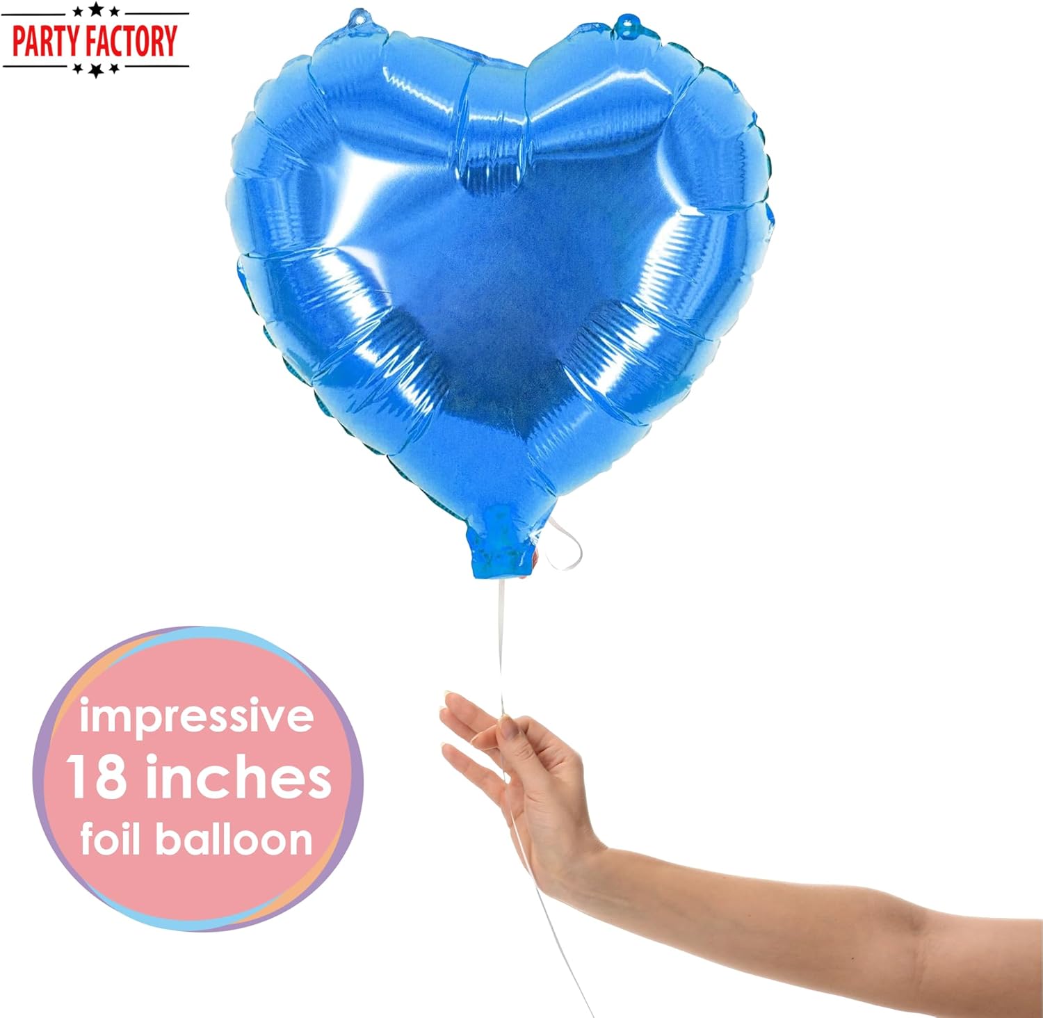 Foil balloon heart blue 17.7 in 3