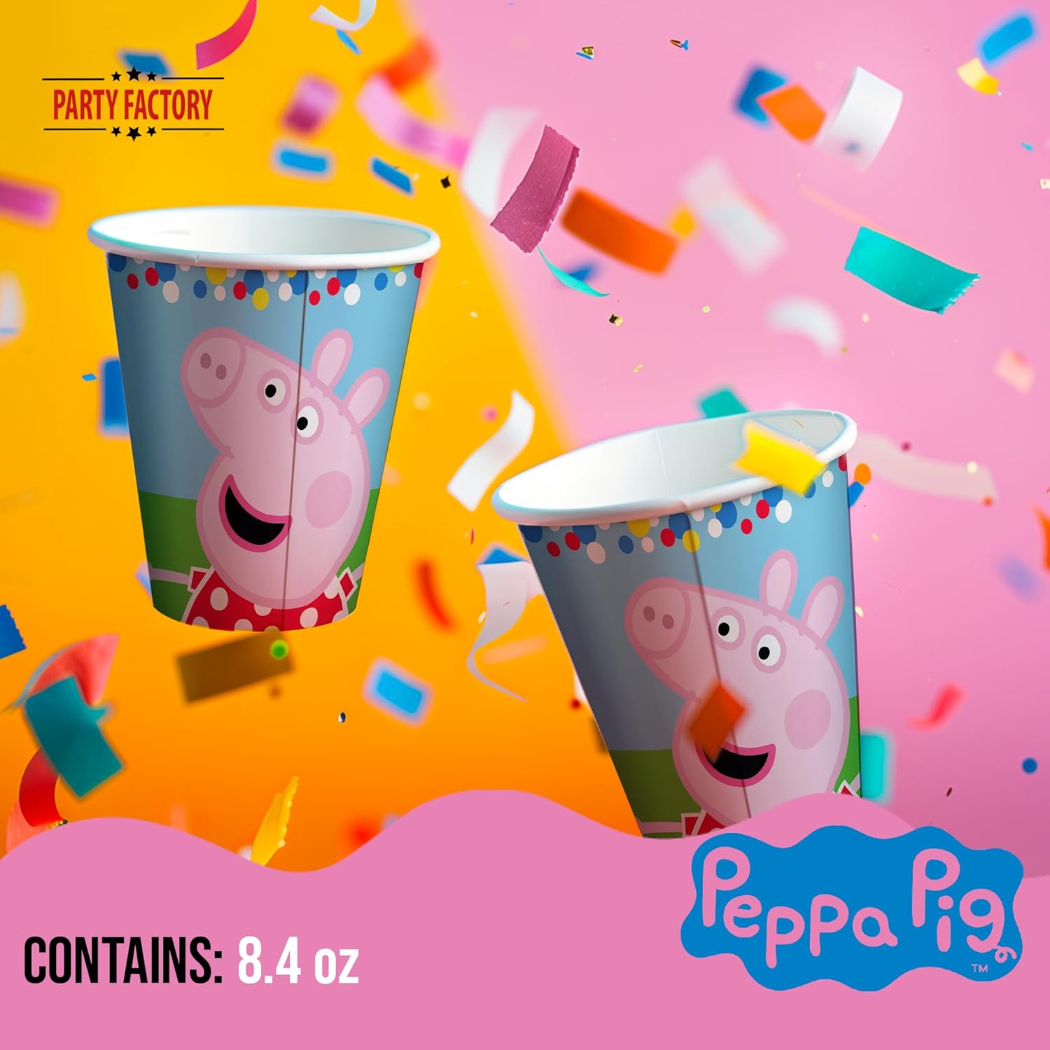 Peppa Pig paper cups colorful 8.4 oz 8 pack 3