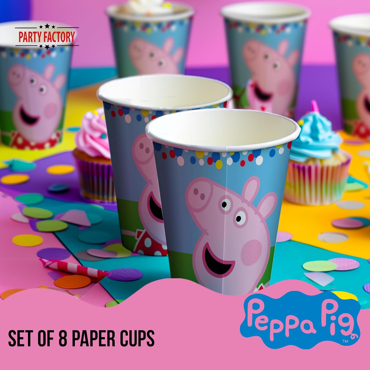 Peppa Pig paper cups colorful 8.4 oz 8 pack 2