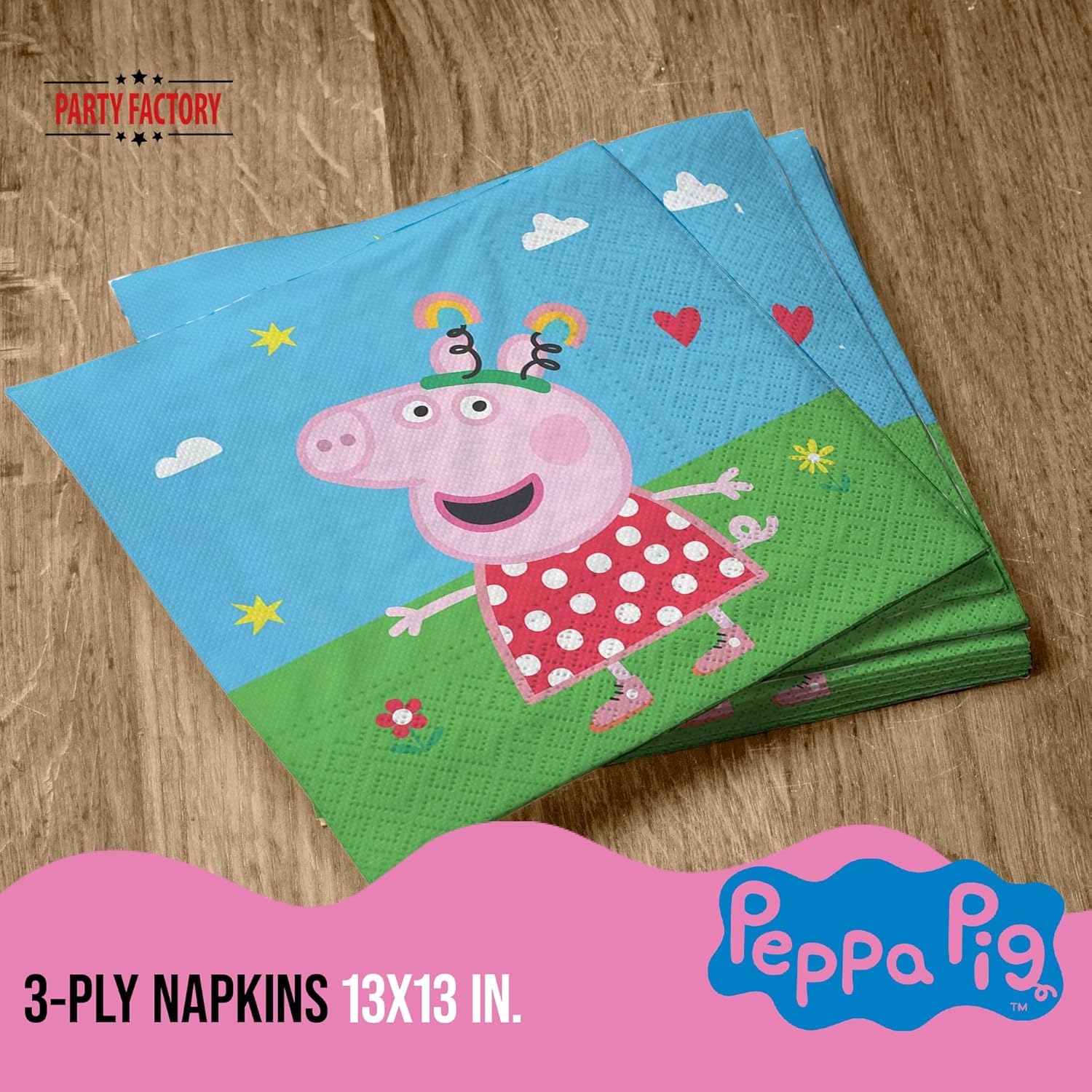 Peppa Pigg paper napkins multicolored 20 pcs 12.9x12.9 in 3 ply 3