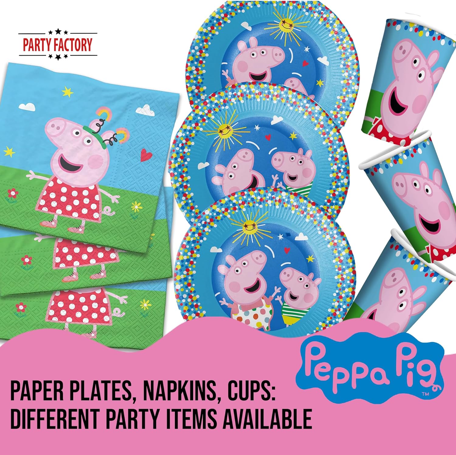Peppa Pig  8 x paper plates disposable plates colorful 9 in. 3