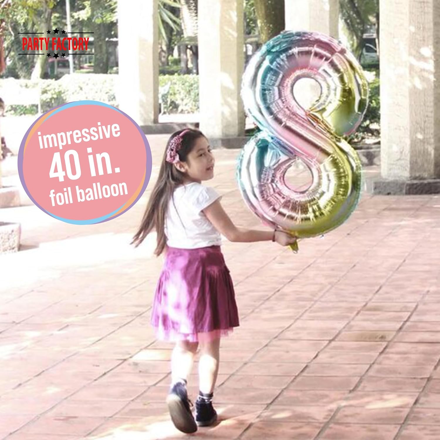 XXL foil balloon number 6 multicolor 40 in 3
