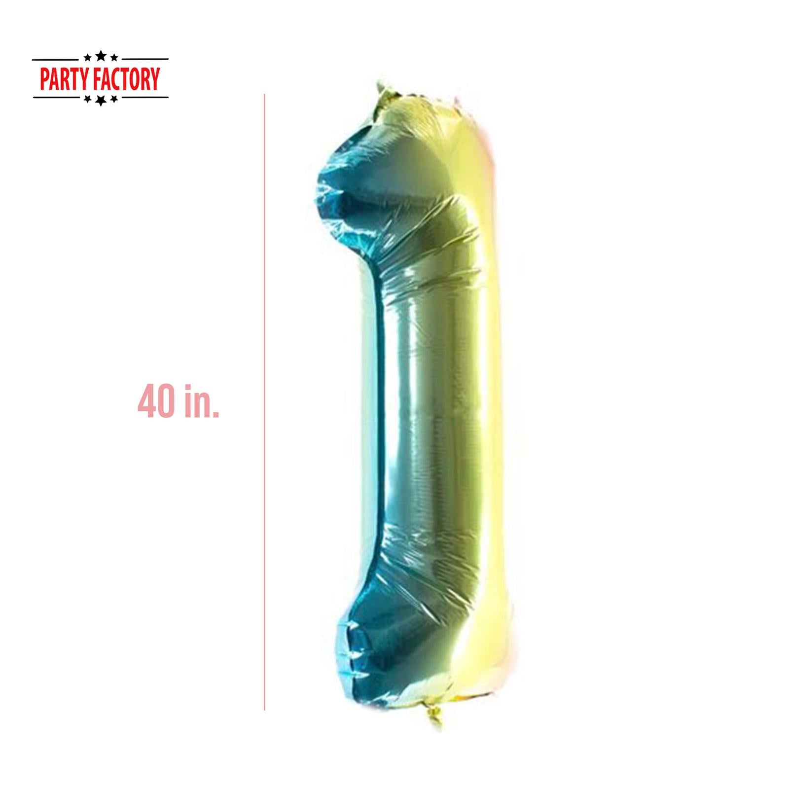 XXL foil balloon number 1 multicolor 40 in 3
