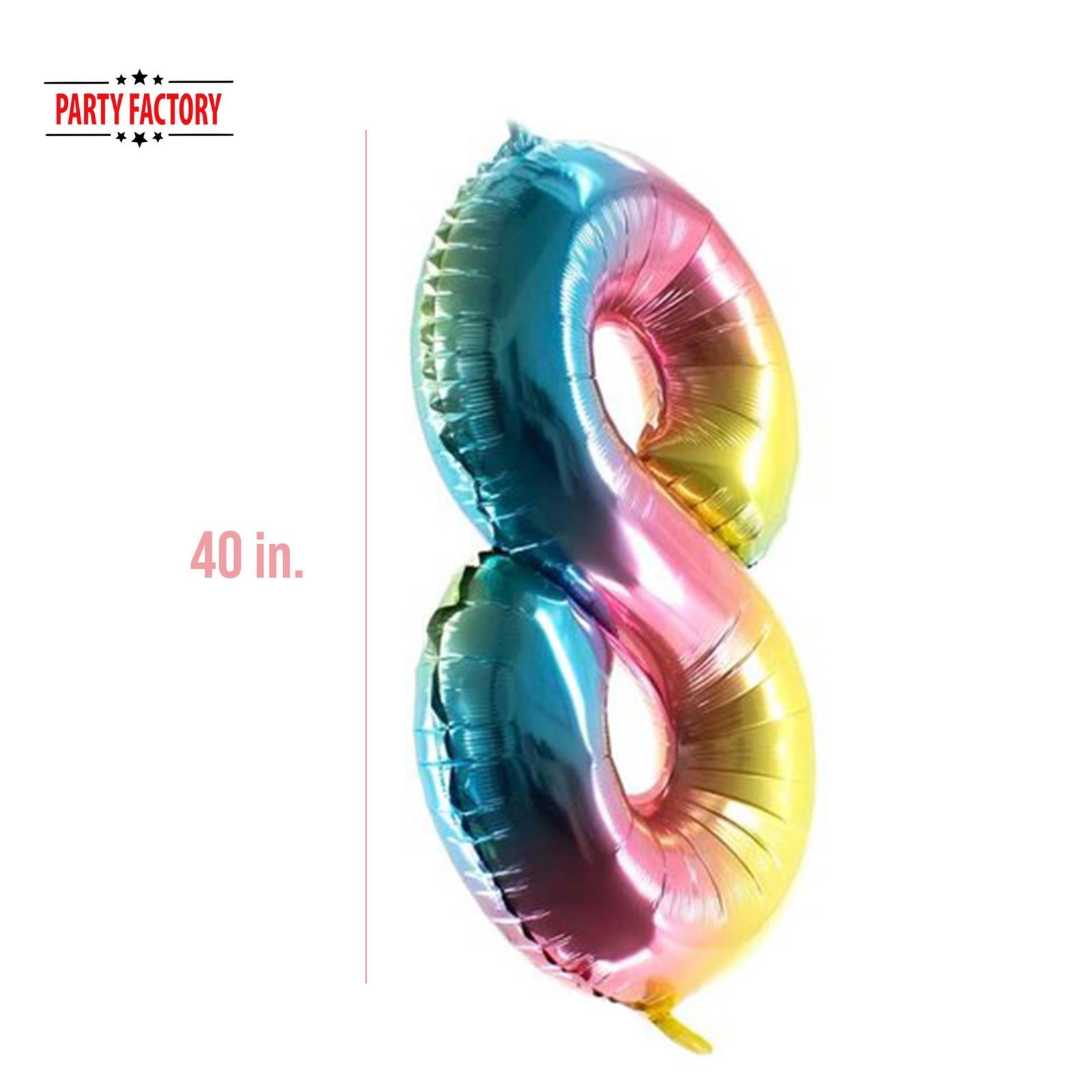 XXL foil balloon number 8 multicolor 40 in 3