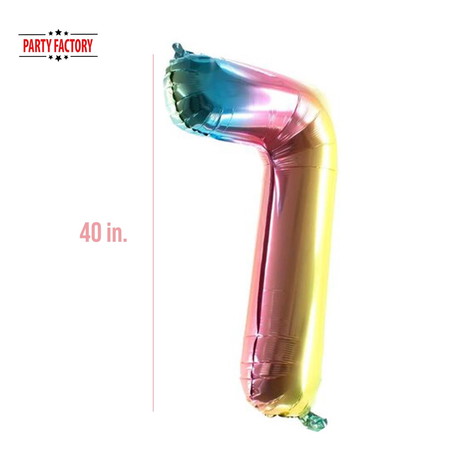 XXL foil balloon number 7  multicolor 40 in 3