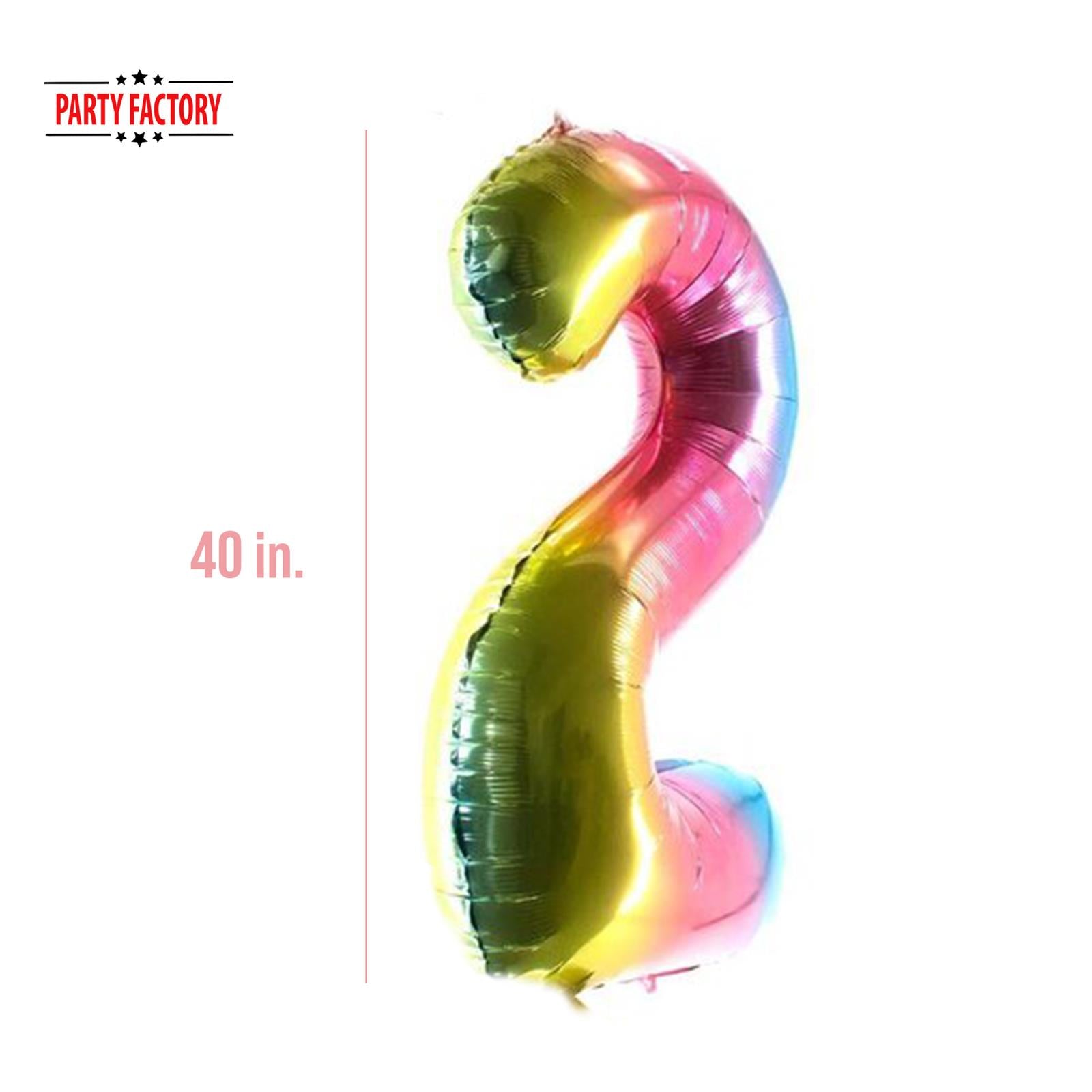 XXL foil balloon number 2 multicolor 40 in 3