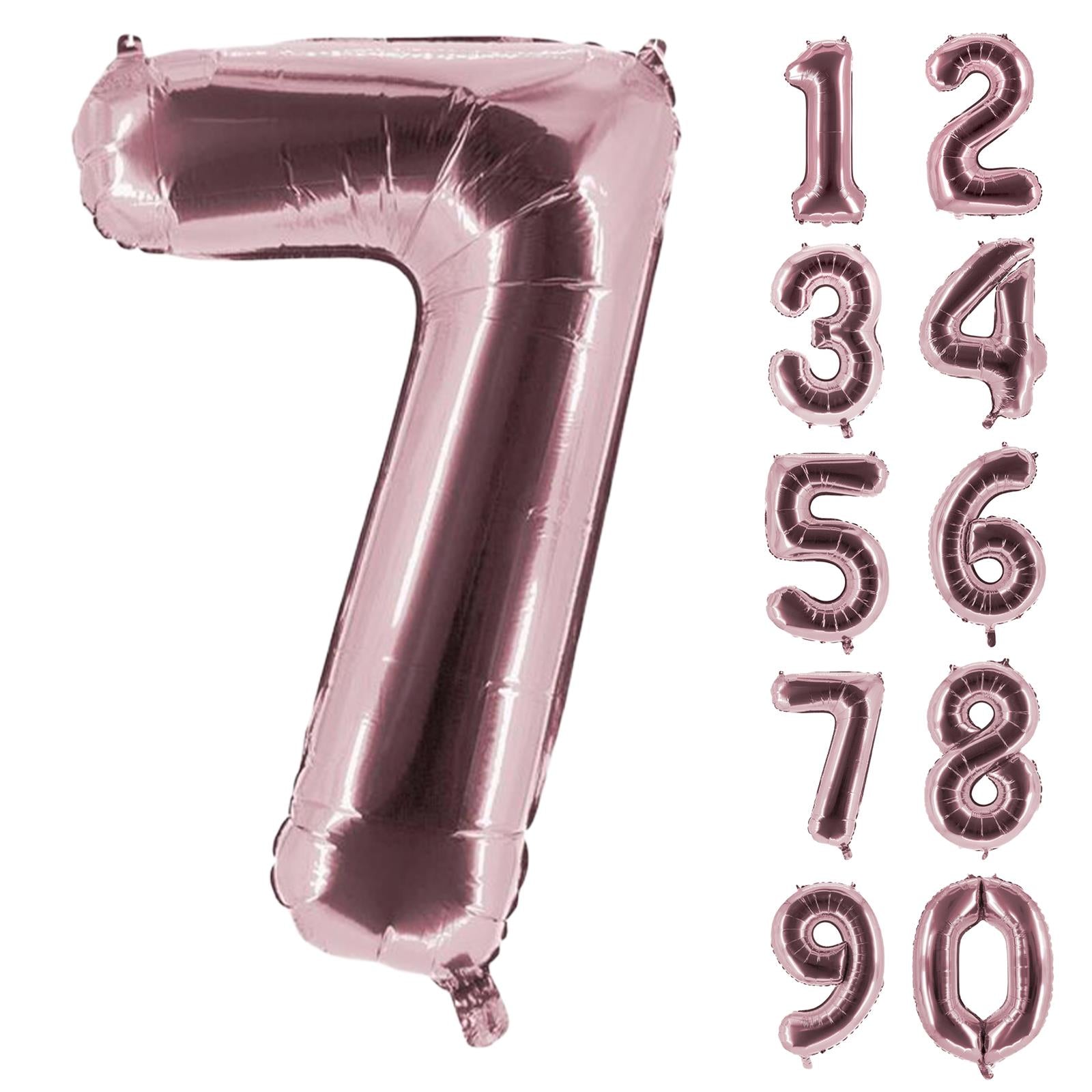 XXL foil balloon number 7 rose 40 in