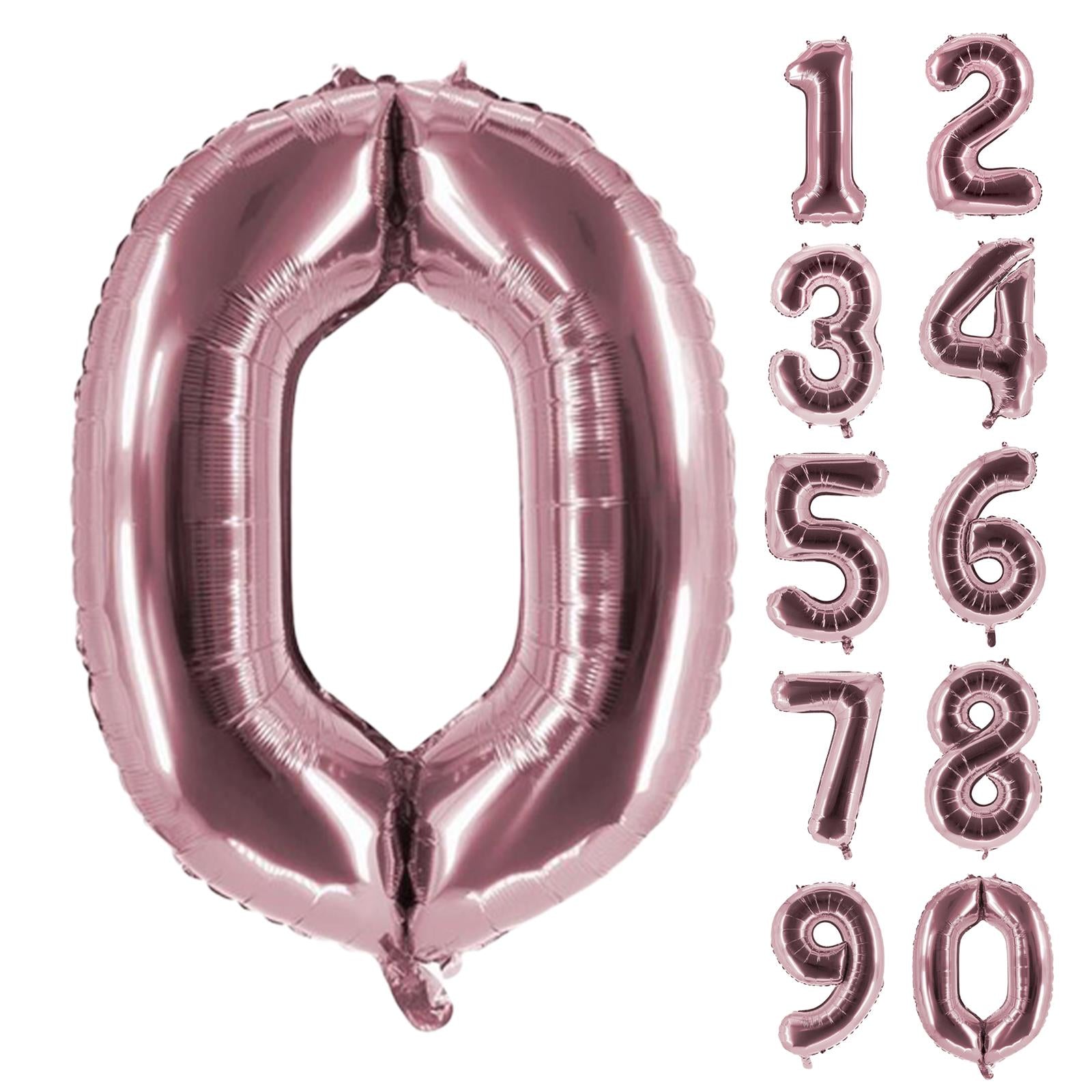 XXL foil balloon number 0 rose 40 in