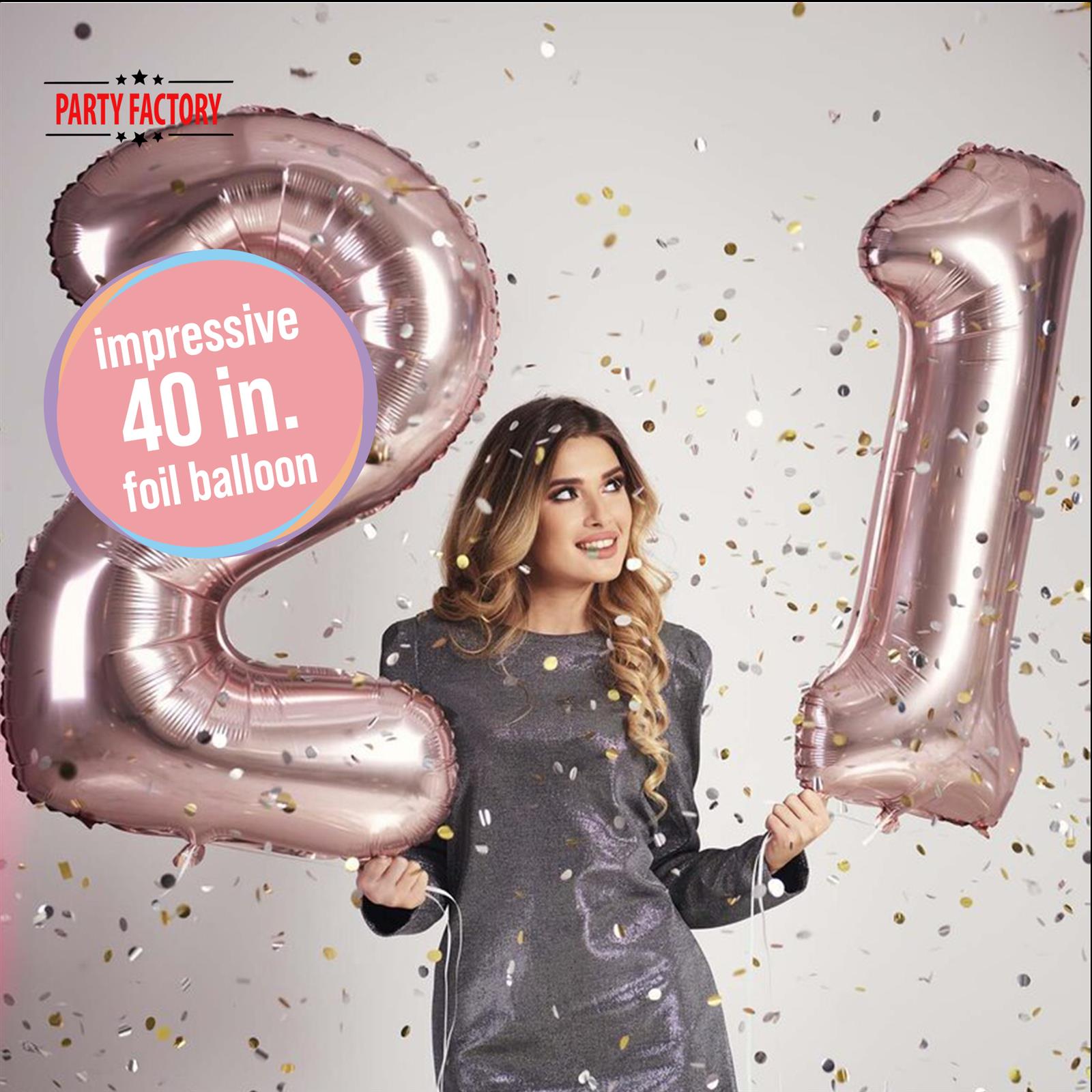 XXL foil balloon number 5 rose 40 in 2