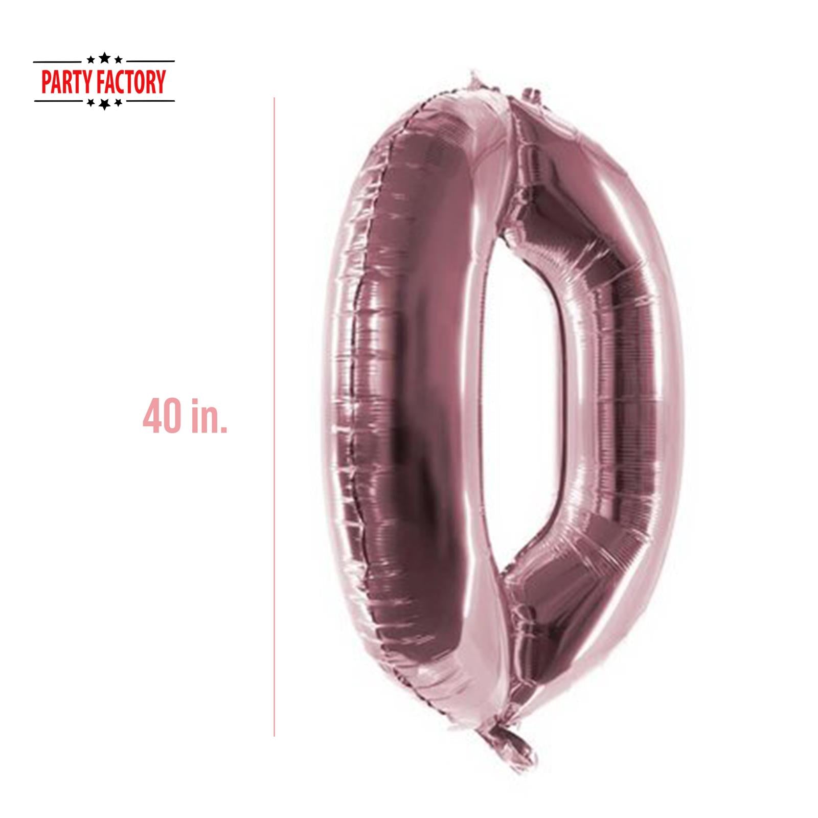 XXL foil balloon number 0 rose 40 in 3