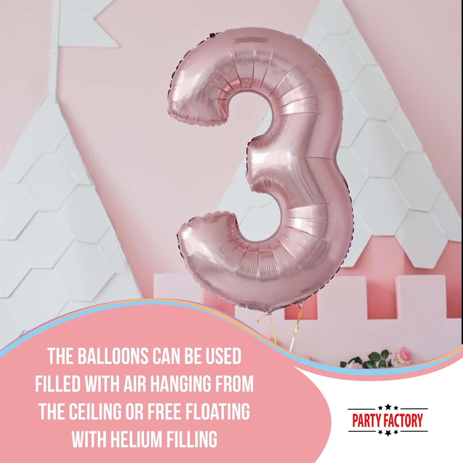 XXL foil balloon number 9 rose 40 in 6