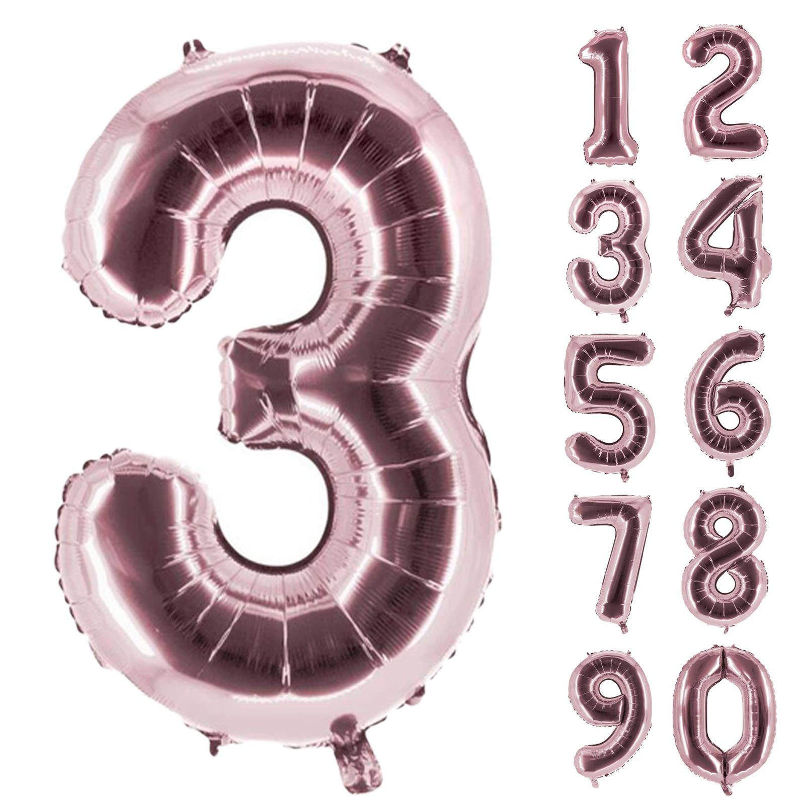 XXL foil balloon number 3 rose 40 in