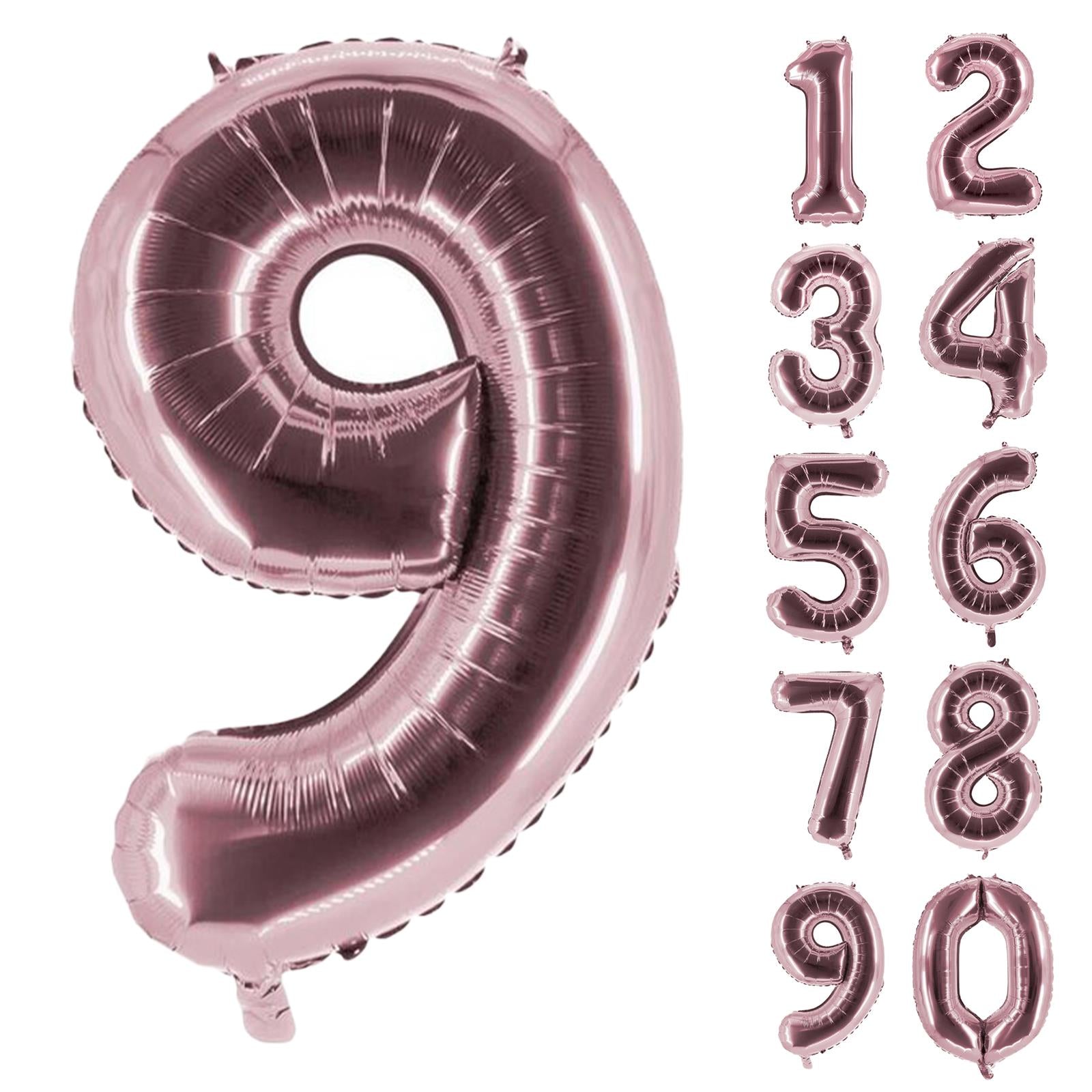 XXL foil balloon number 9 rose 40 in