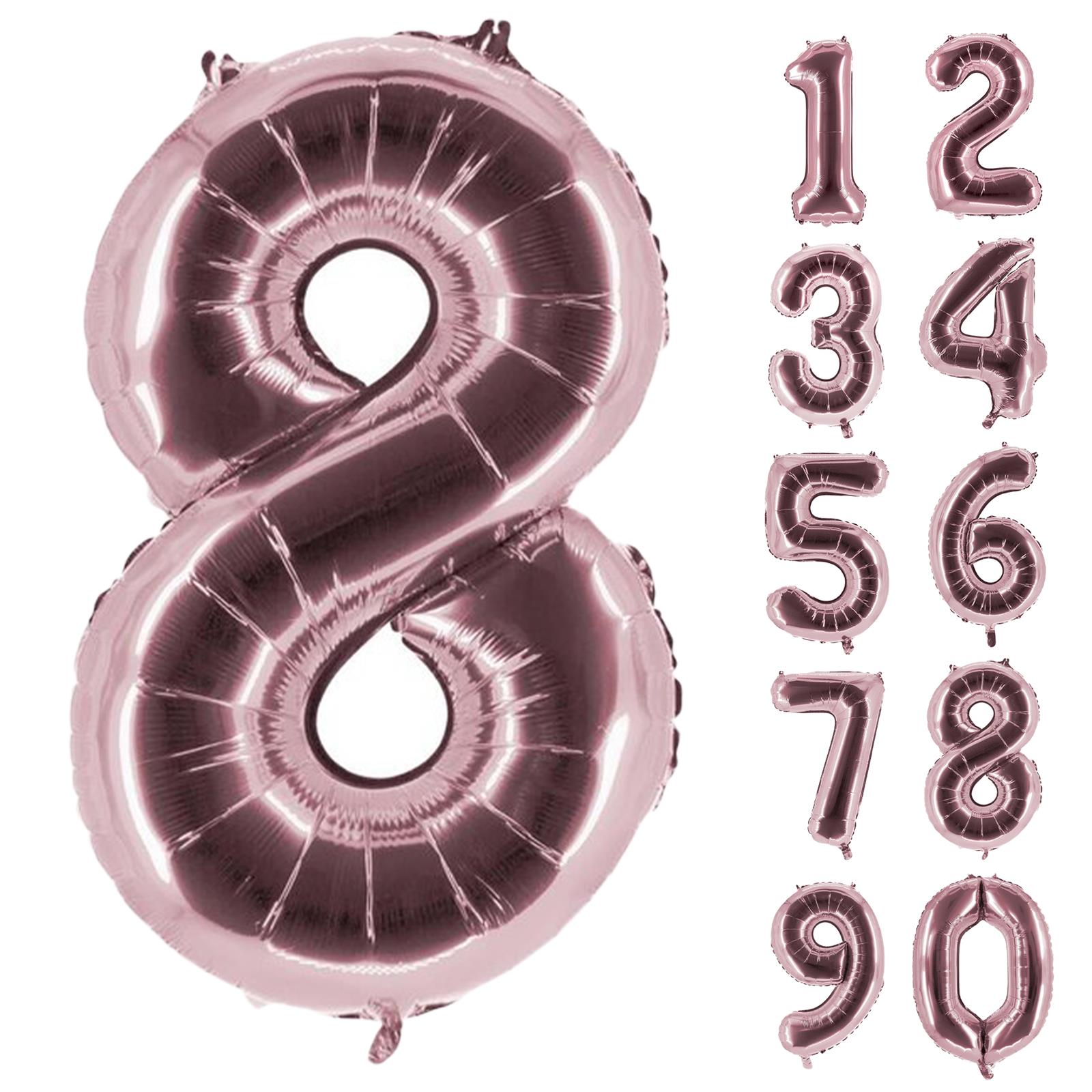 XXL foil balloon number 8 rose 40 in