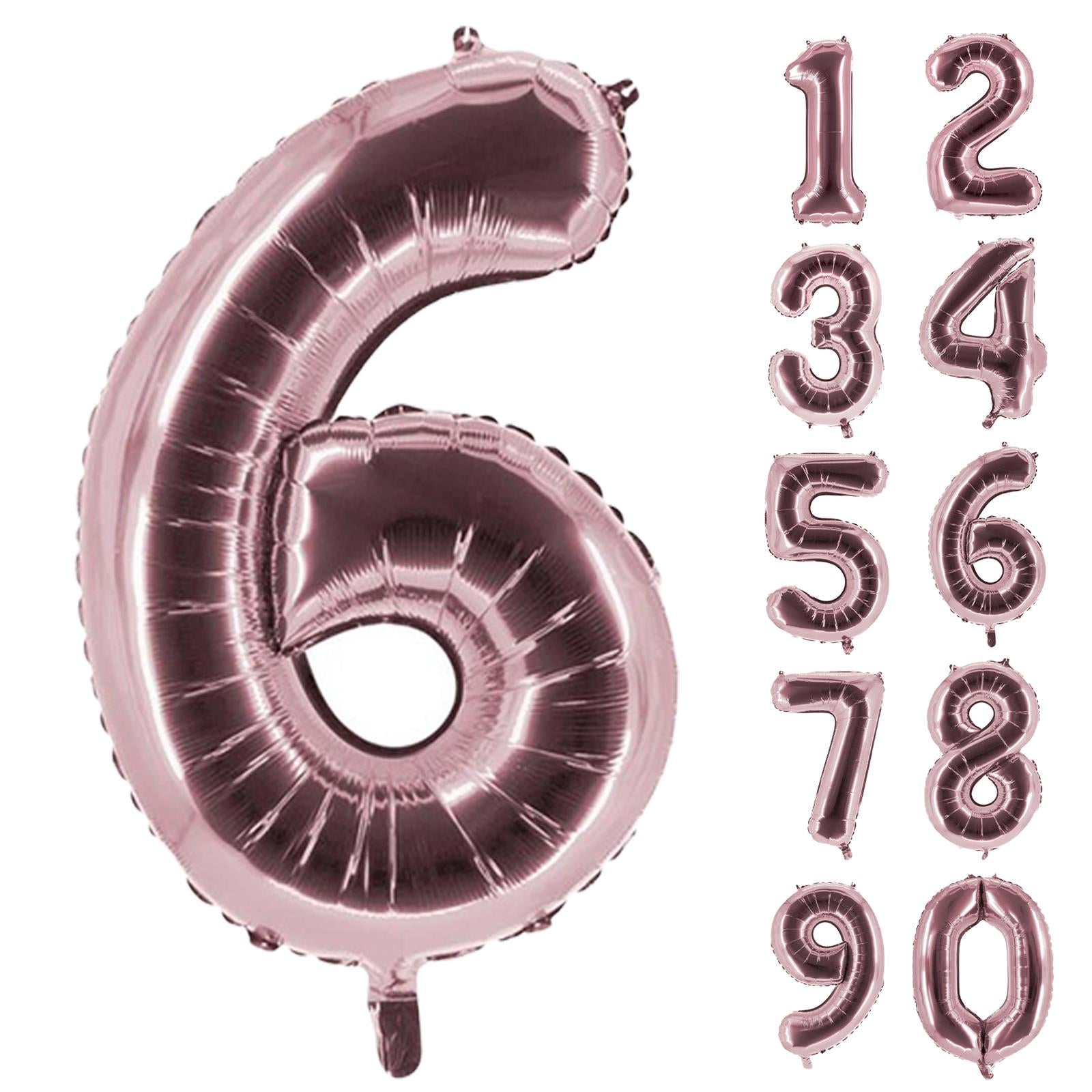 XXL foil balloon number 6 rose 40 in