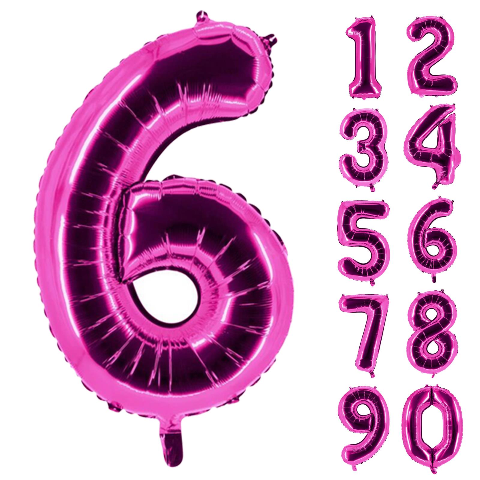XXL foil balloon number 6 pink 40 in