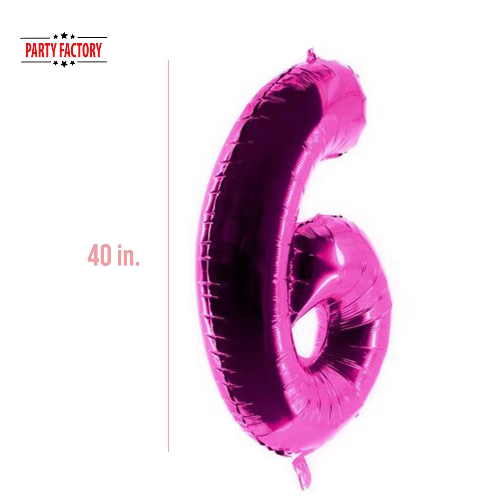 XXL foil balloon number 6 pink 40 in 3