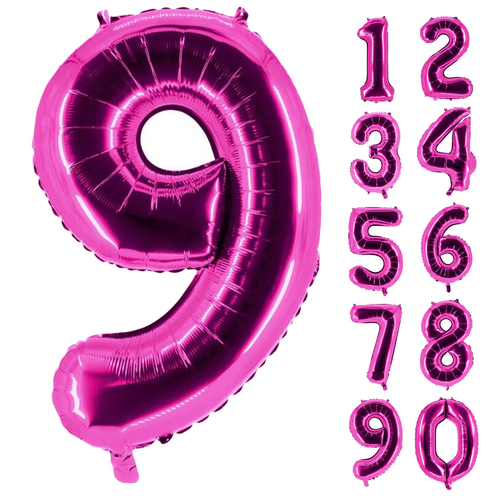 XXL foil balloon number 9 pink 40 in