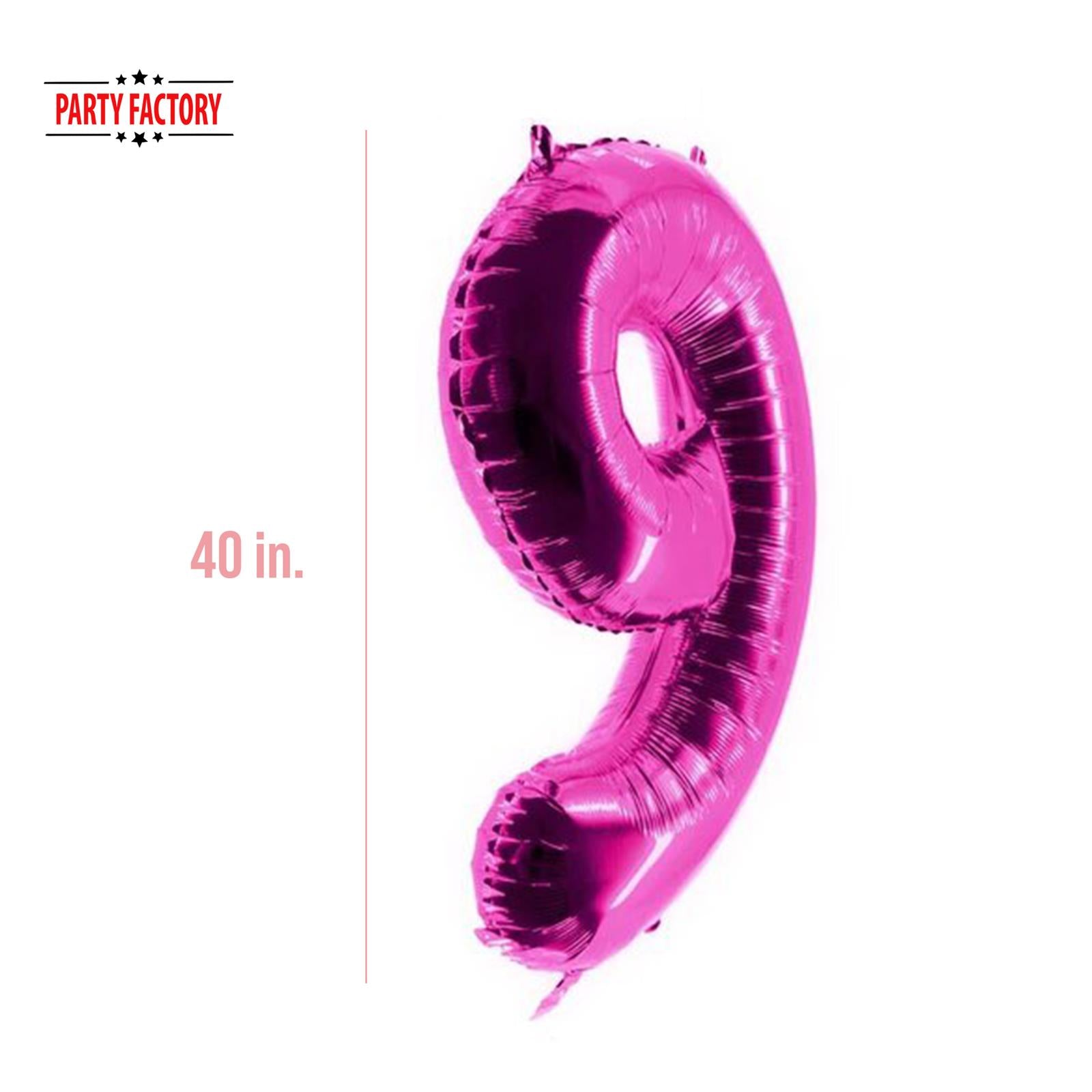 XXL foil balloon number 9 pink 40 in 3